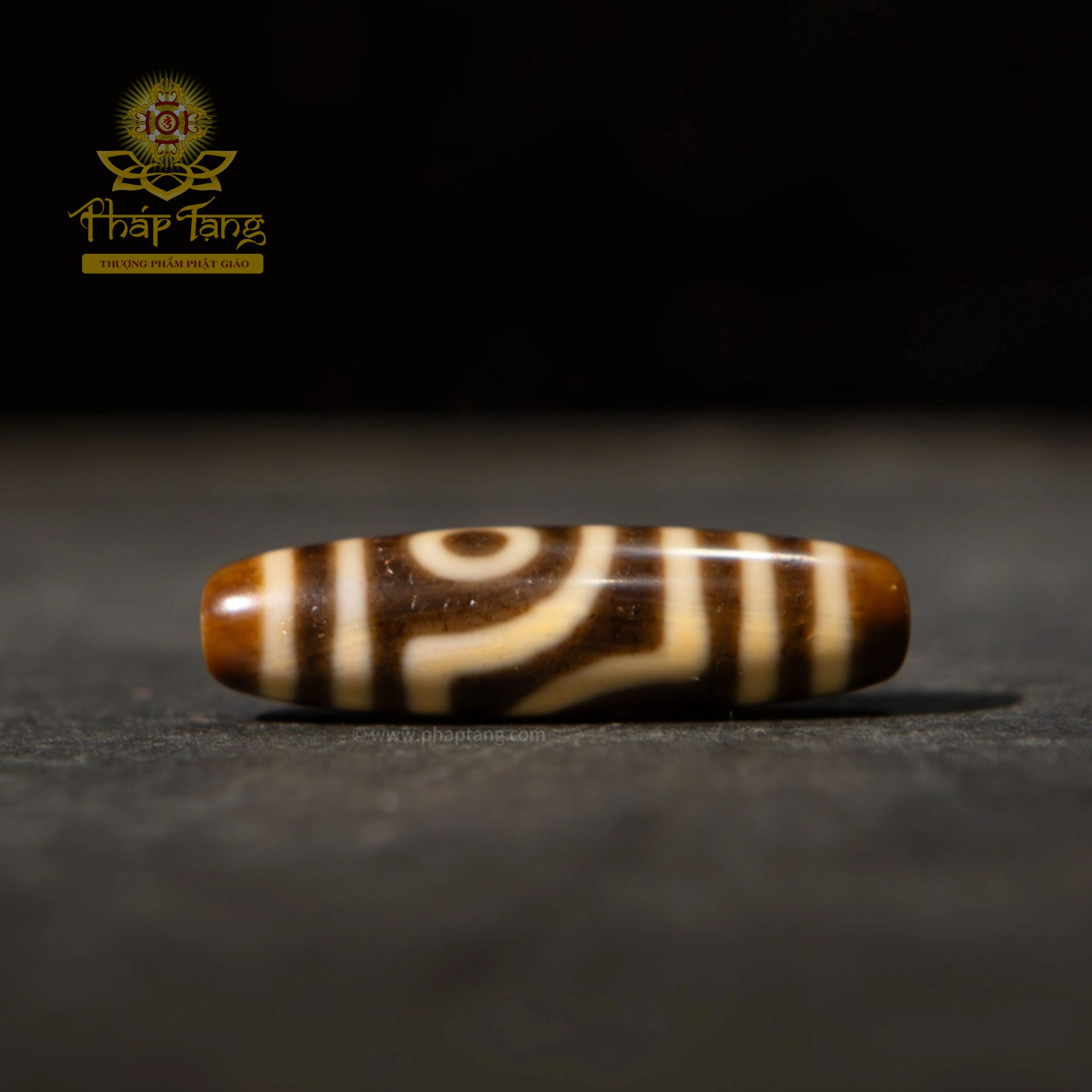 Dzi 2 Mắt Nepal Thân Nâu High Quality 40.4mm - Hộ Mệnh Tình Duyên & Gia Đạo