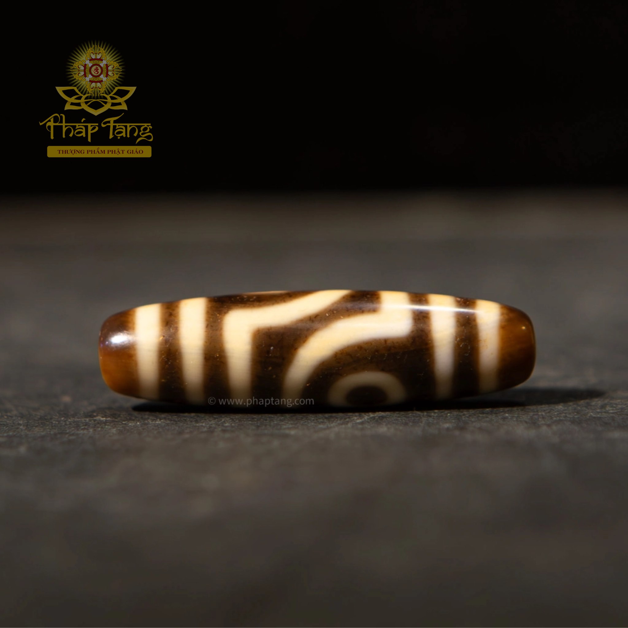 Dzi 2 Mắt Nepal Thân Nâu High Quality 40.4mm - Hộ Mệnh Tình Duyên & Gia Đạo