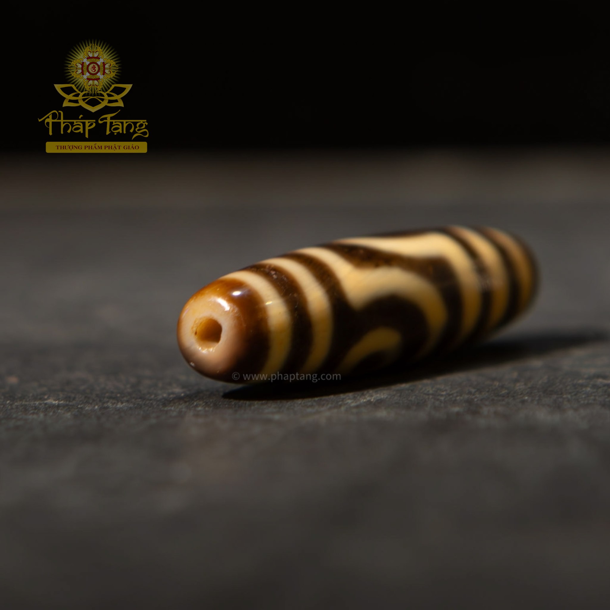 Dzi 2 Mắt Nepal Thân Nâu High Quality 40.4mm - Hộ Mệnh Tình Duyên & Gia Đạo