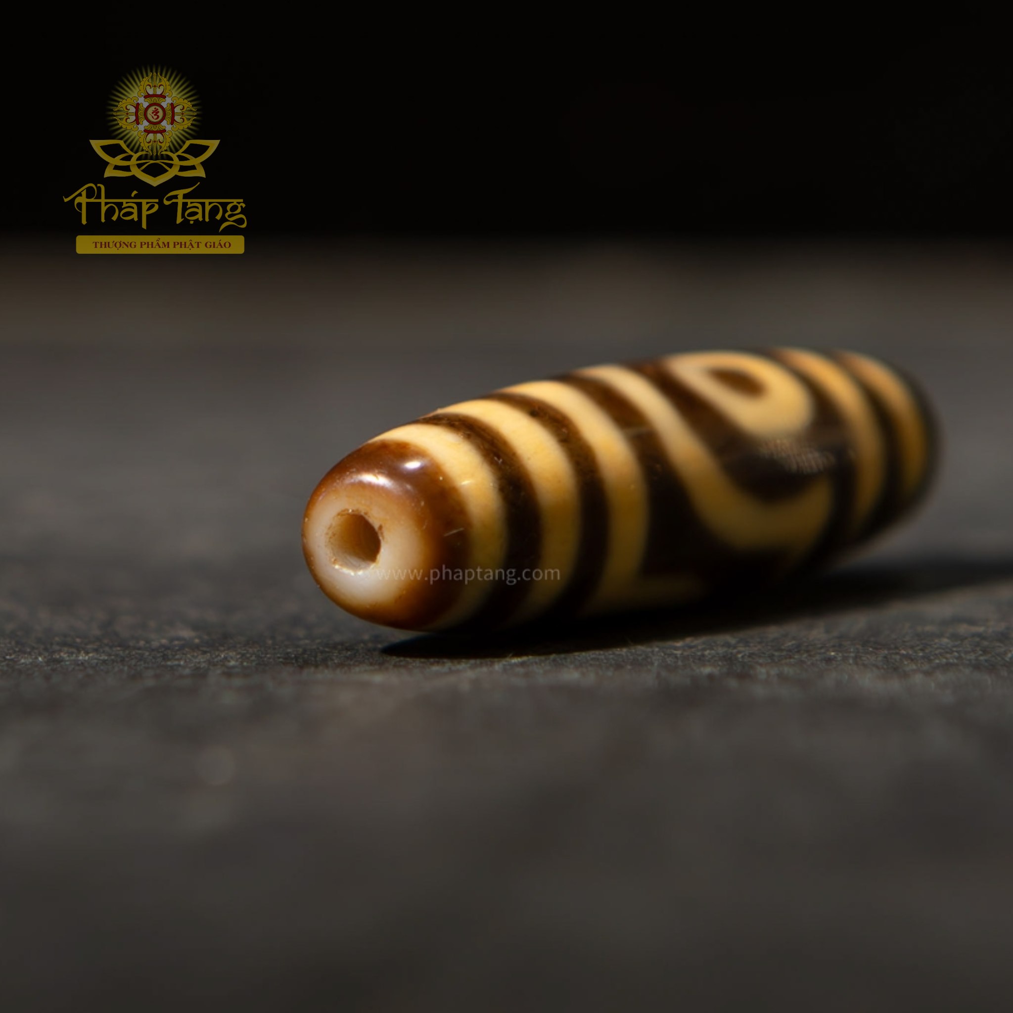 Dzi 2 Mắt Nepal Thân Nâu High Quality 40.4mm - Hộ Mệnh Tình Duyên & Gia Đạo