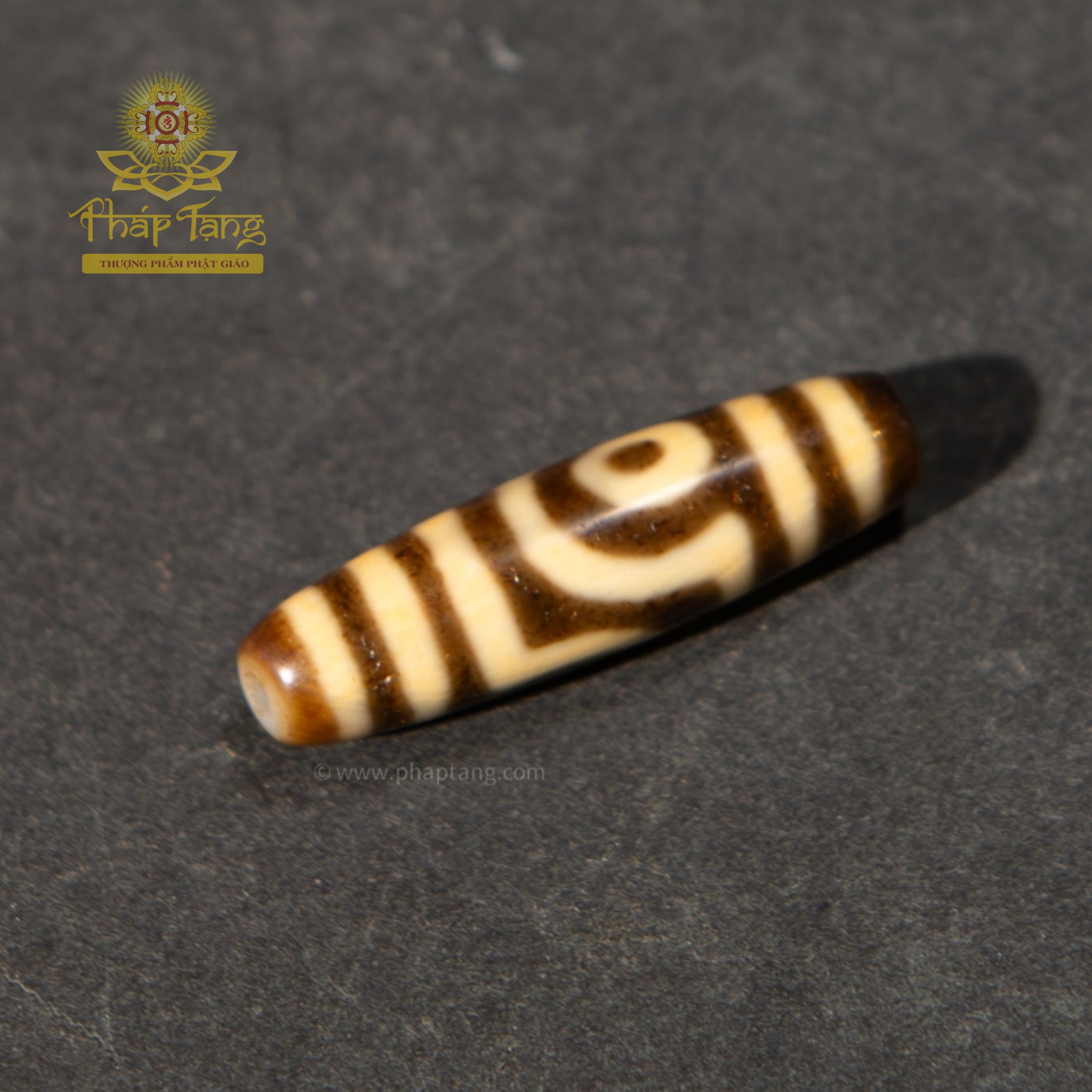 Dzi 2 Mắt Nepal Thân Nâu High Quality 40.4mm - Hộ Mệnh Tình Duyên & Gia Đạo