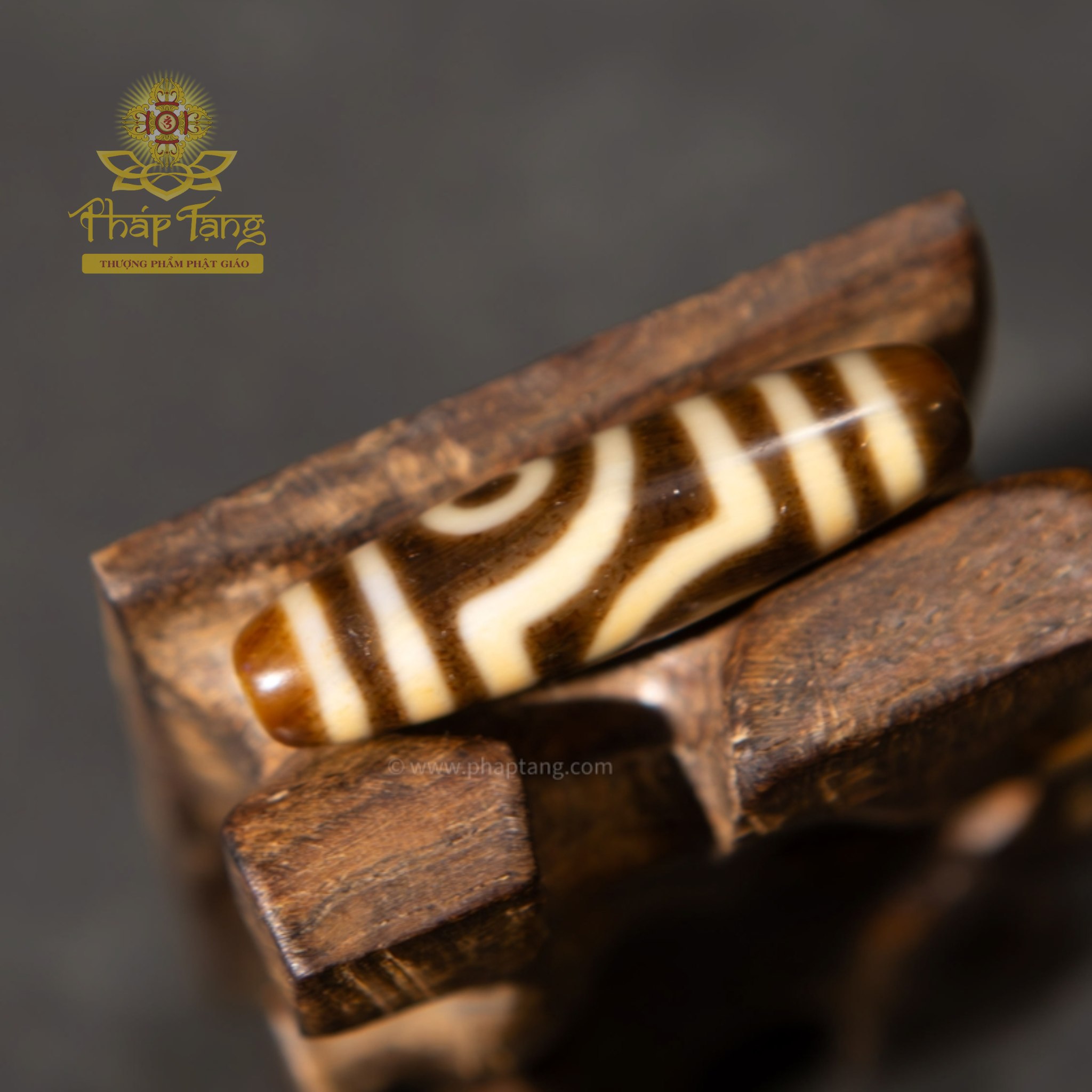 Dzi 2 Mắt Nepal Thân Nâu High Quality 40.4mm - Hộ Mệnh Tình Duyên & Gia Đạo