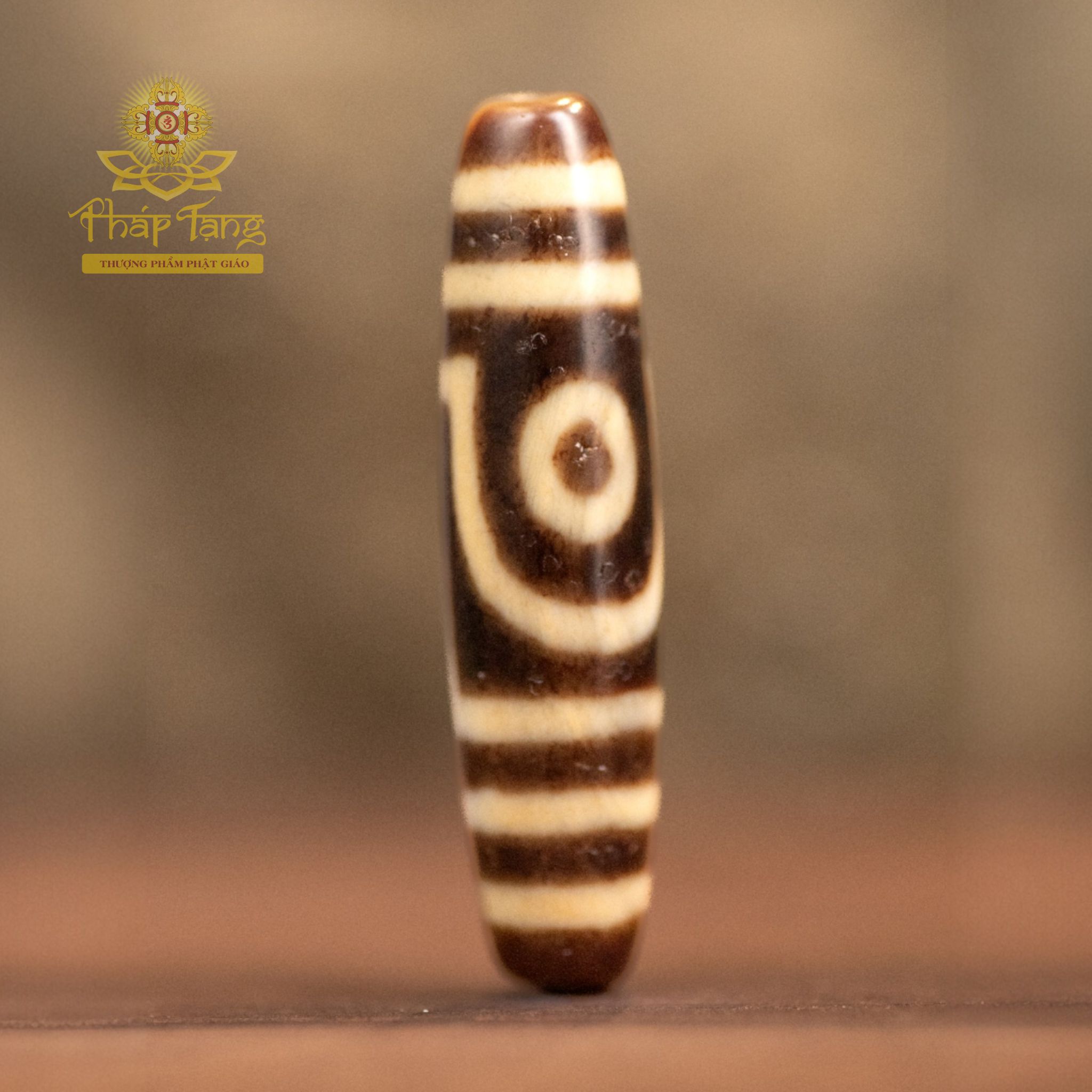 Dzi 2 Mắt Thượng Hạng (HQ) 2cm Thân Dầu - Cân Bằng Âm Dương