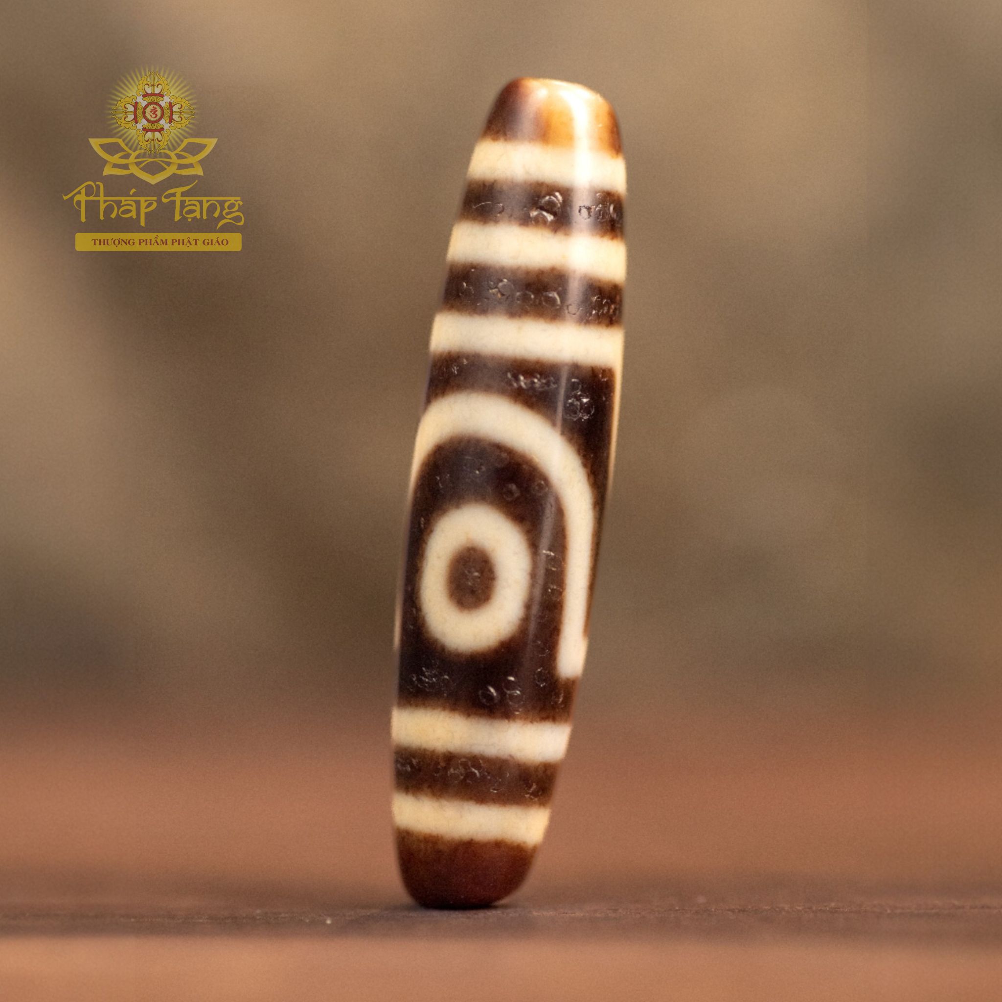 Dzi 2 Mắt Thượng Hạng (HQ) 2cm Thân Dầu - Cân Bằng Âm Dương