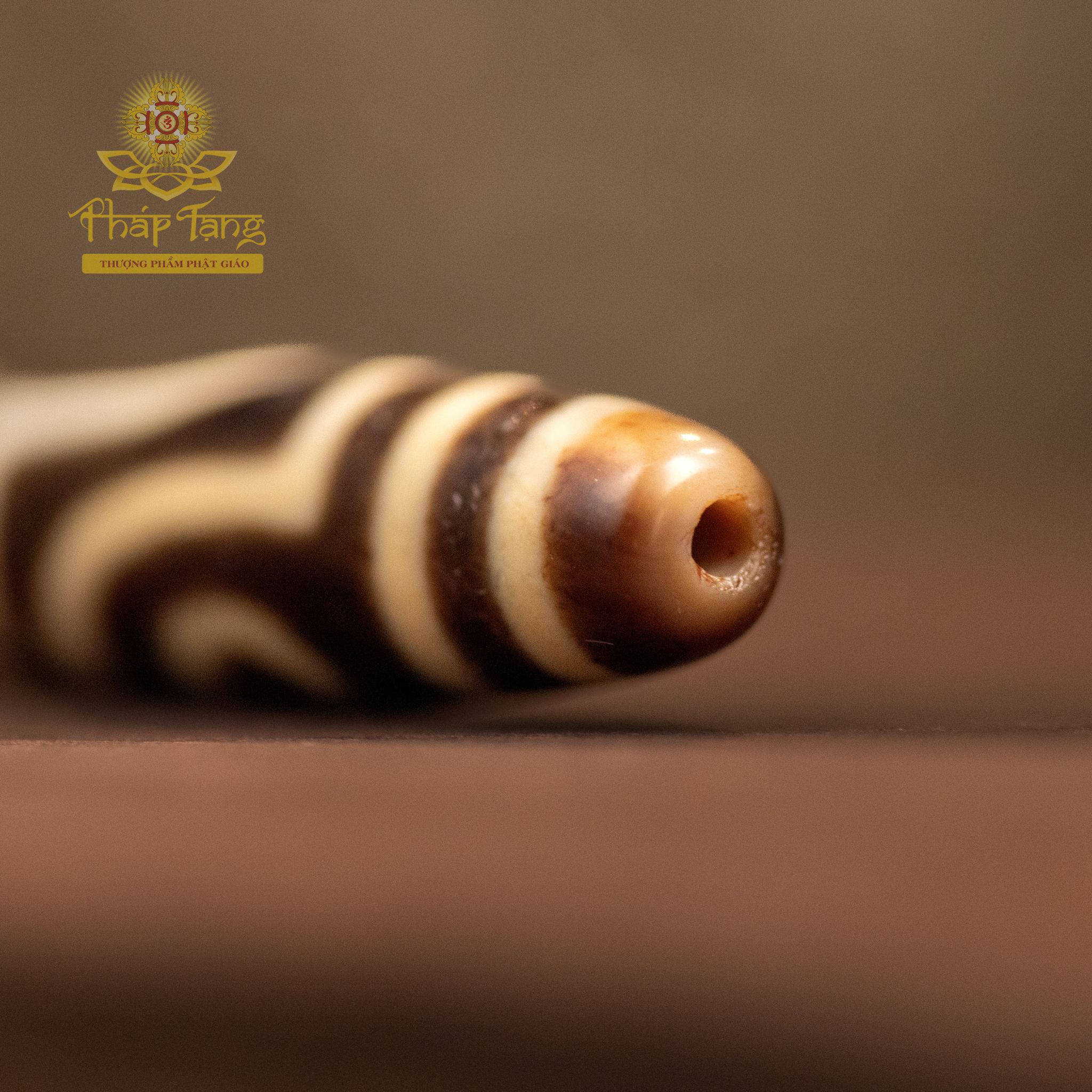 Dzi 2 Mắt Thượng Hạng (HQ) 2cm Thân Dầu - Cân Bằng Âm Dương