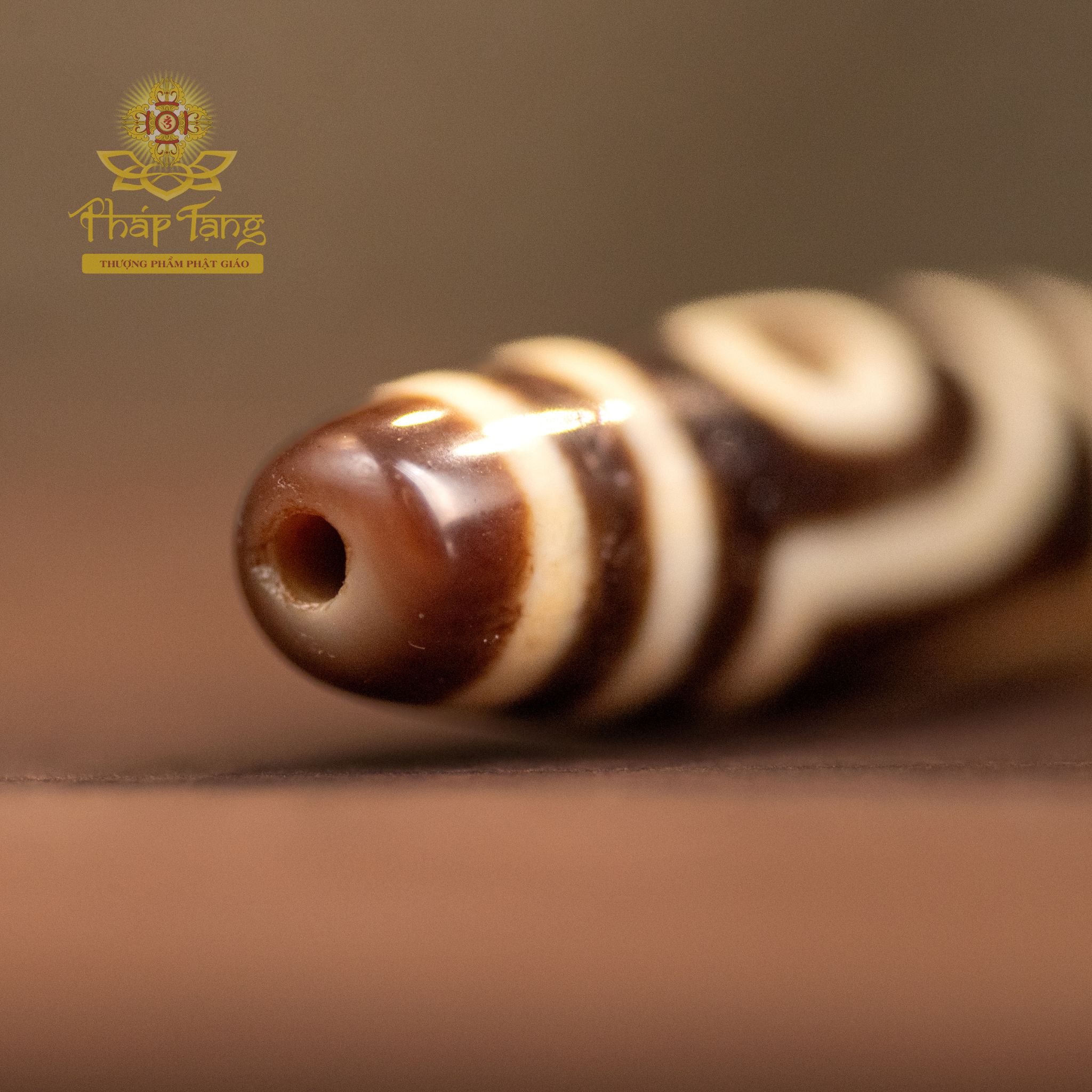 Dzi 2 Mắt Thượng Hạng (HQ) 2cm Thân Dầu - Cân Bằng Âm Dương