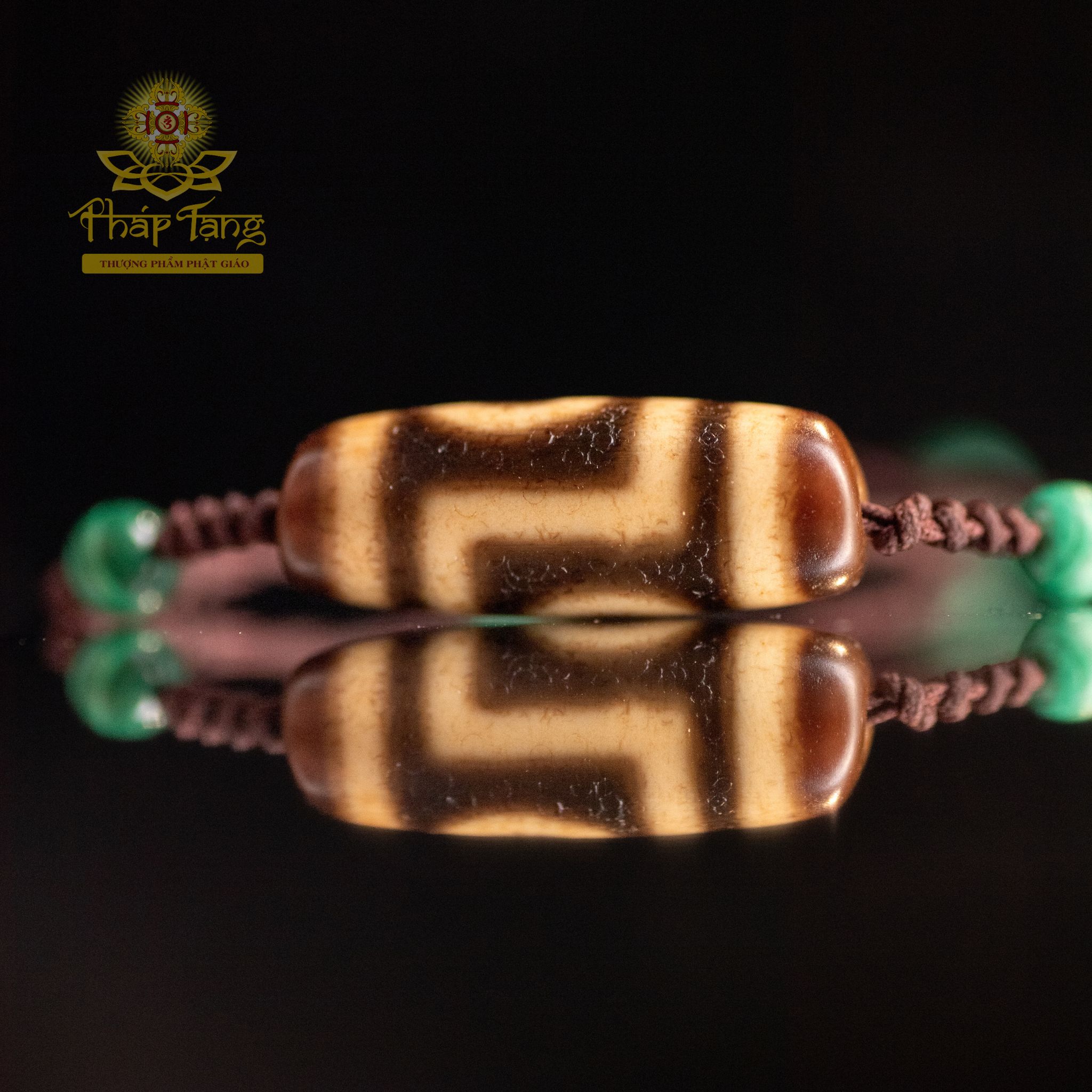 Dzi 2 Mắt Trụ Tròn Truyền Thừa 3.4CM - Dòng Hiếm (Thân Dầu Màu Ngà)