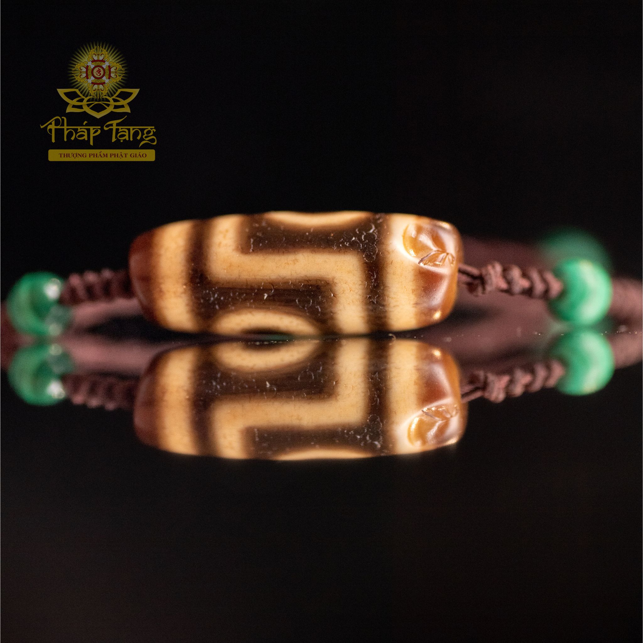 Dzi 2 Mắt Trụ Tròn Truyền Thừa 3.4CM - Dòng Hiếm (Thân Dầu Màu Ngà)