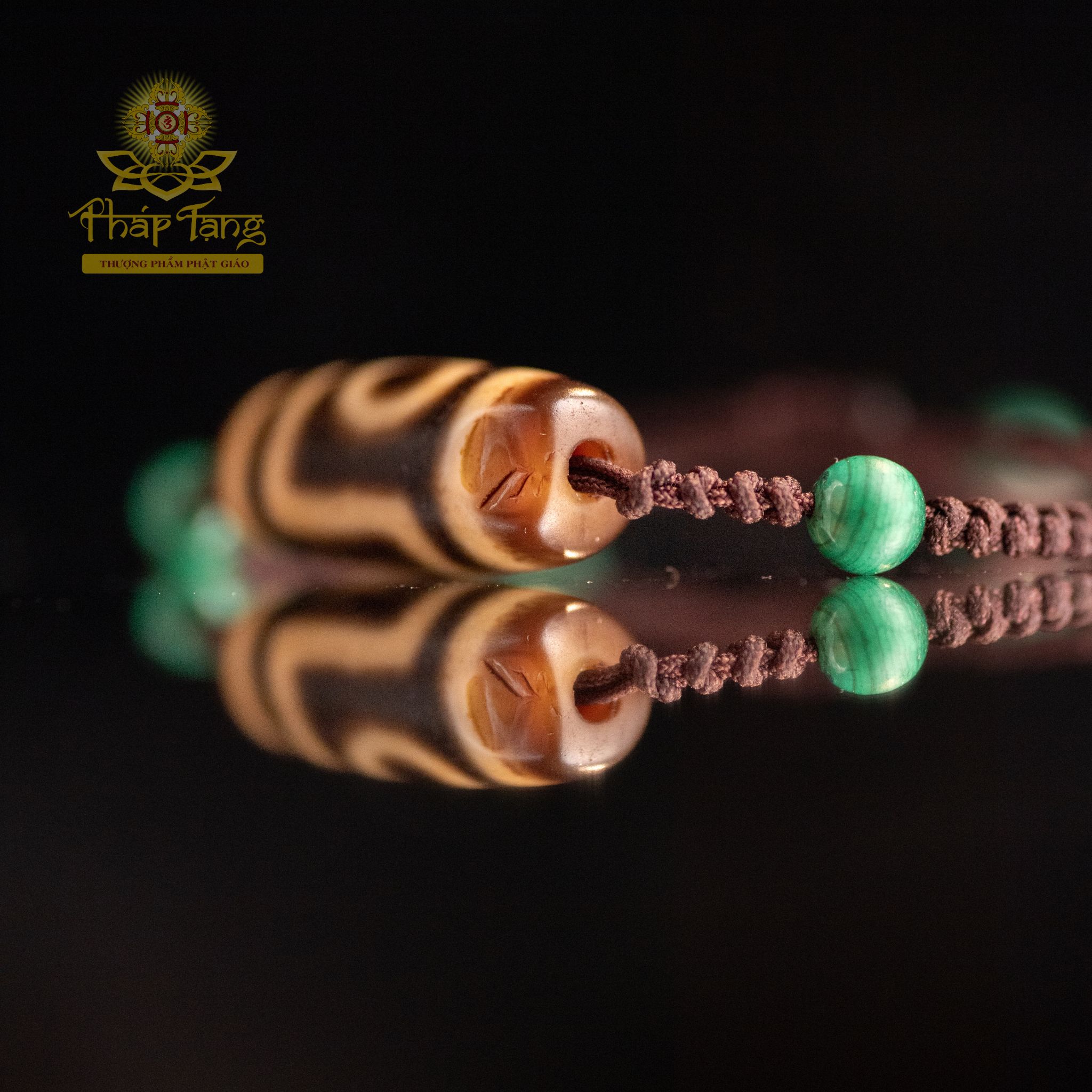 Dzi 2 Mắt Trụ Tròn Truyền Thừa 3.4CM - Dòng Hiếm (Thân Dầu Màu Ngà)