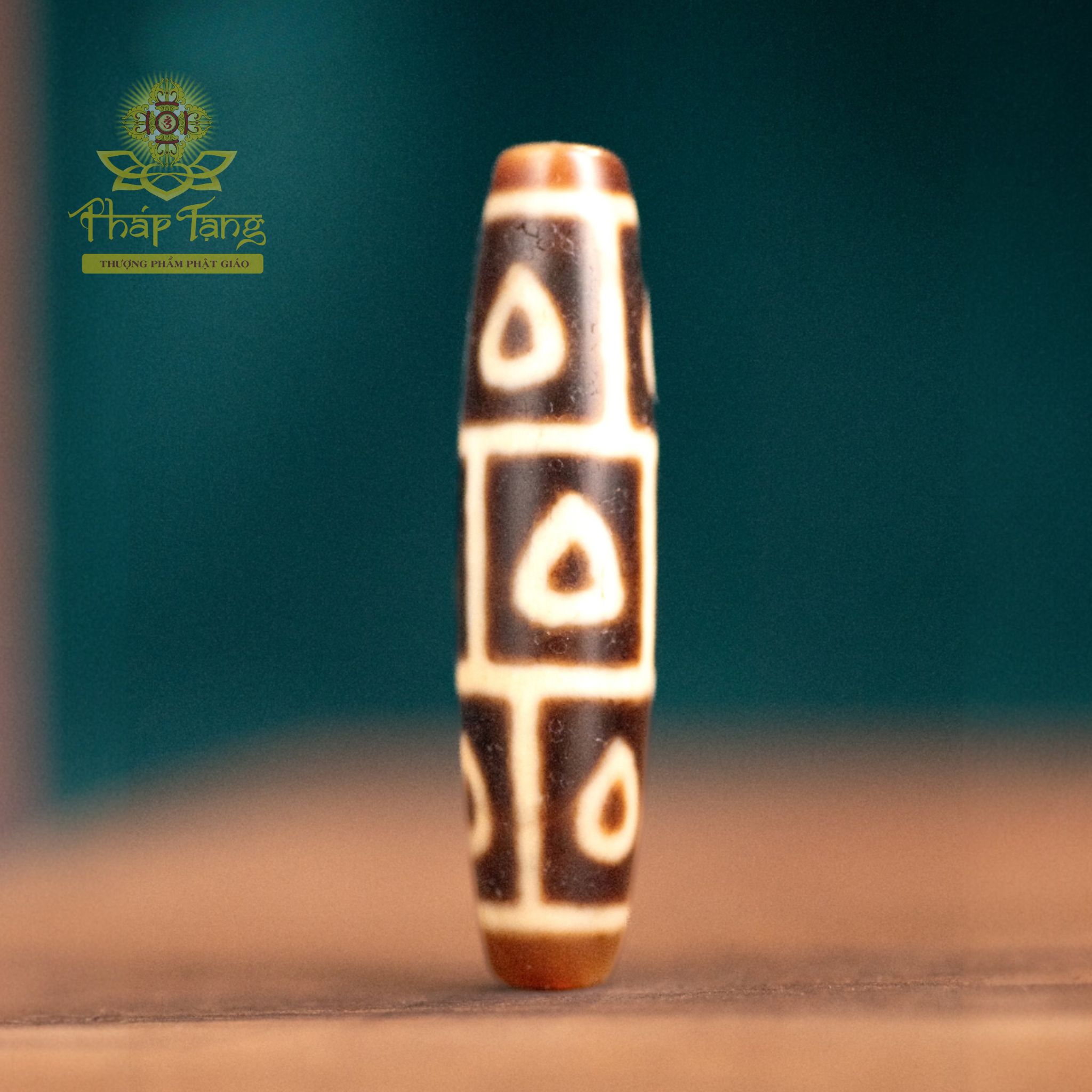 Dzi 9 Mắt Lá Bồ Đề Thân Dầu Vẩy Rồng 5.6CM