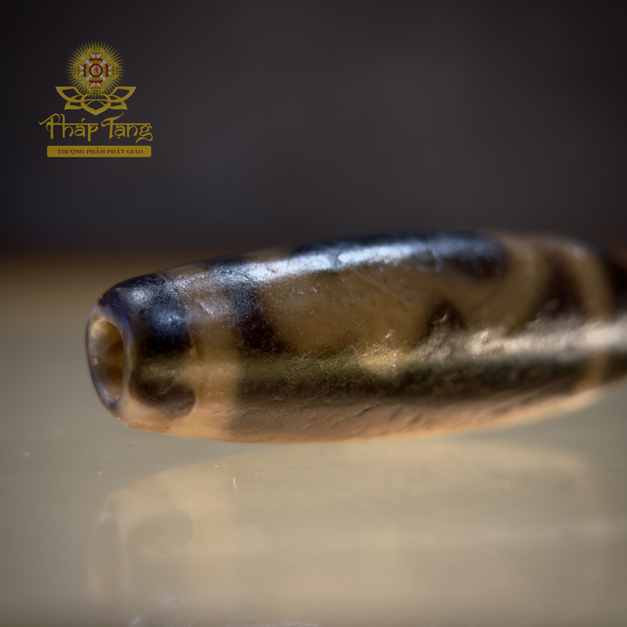 Dzi Chủng Tự OM Same Old 33mm - Họa Tiết 1 Mắt Trí Tuệ - Tịnh Hóa Nghiệp Chướng, Hộ Trì Bình An