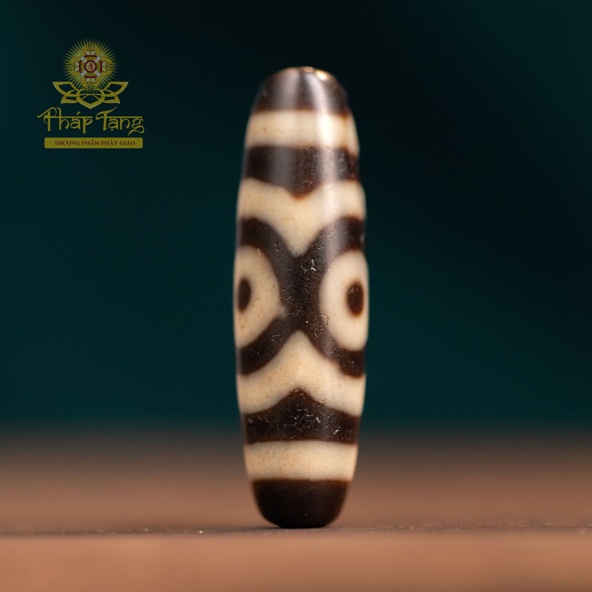 Dzi Hành Giả 3 Mắt Hoa Sen (4CM) - Pháp Bảo Tu Tập Độc Bản