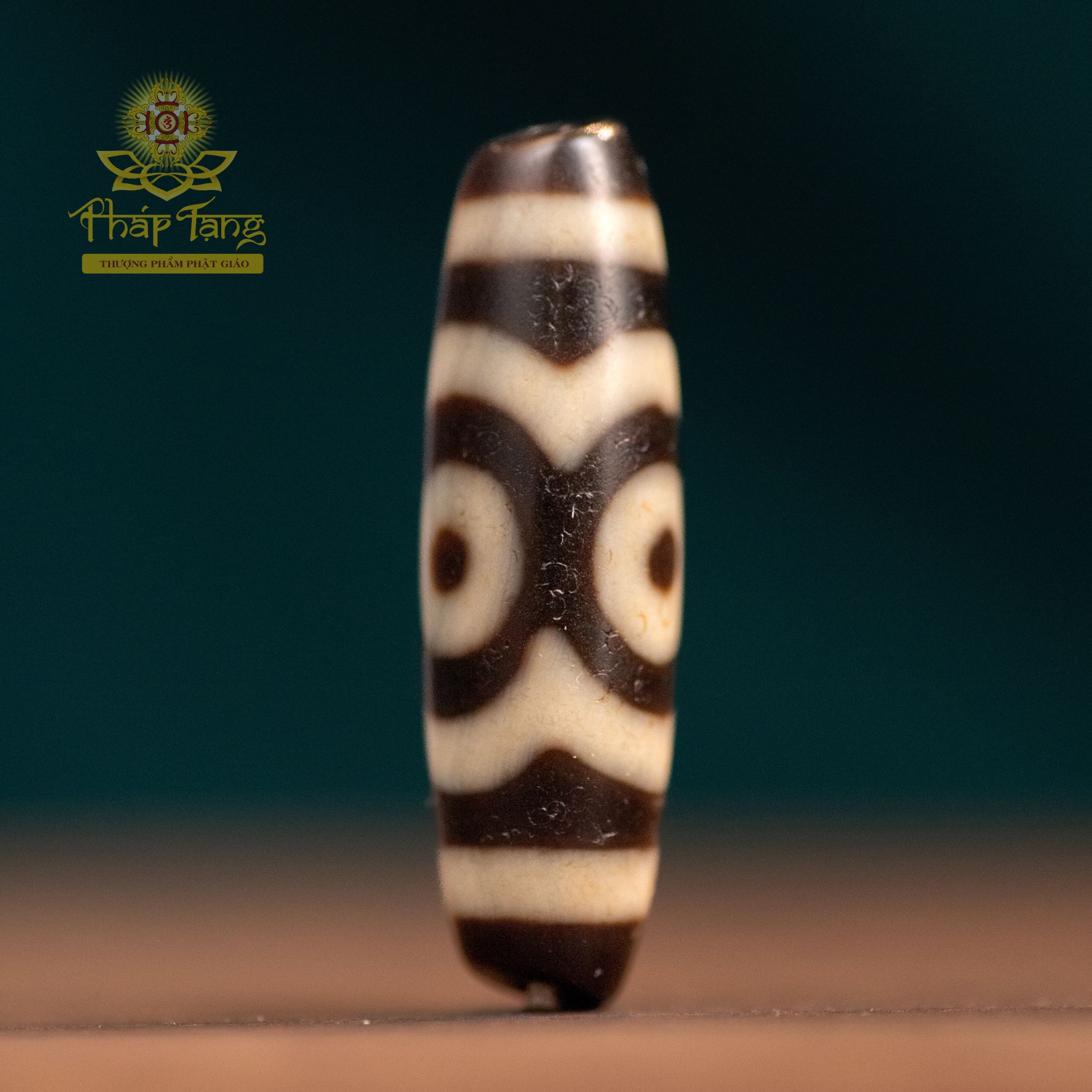 Dzi Hành Giả 3 Mắt Hoa Sen (4CM) - Pháp Bảo Tu Tập Độc Bản