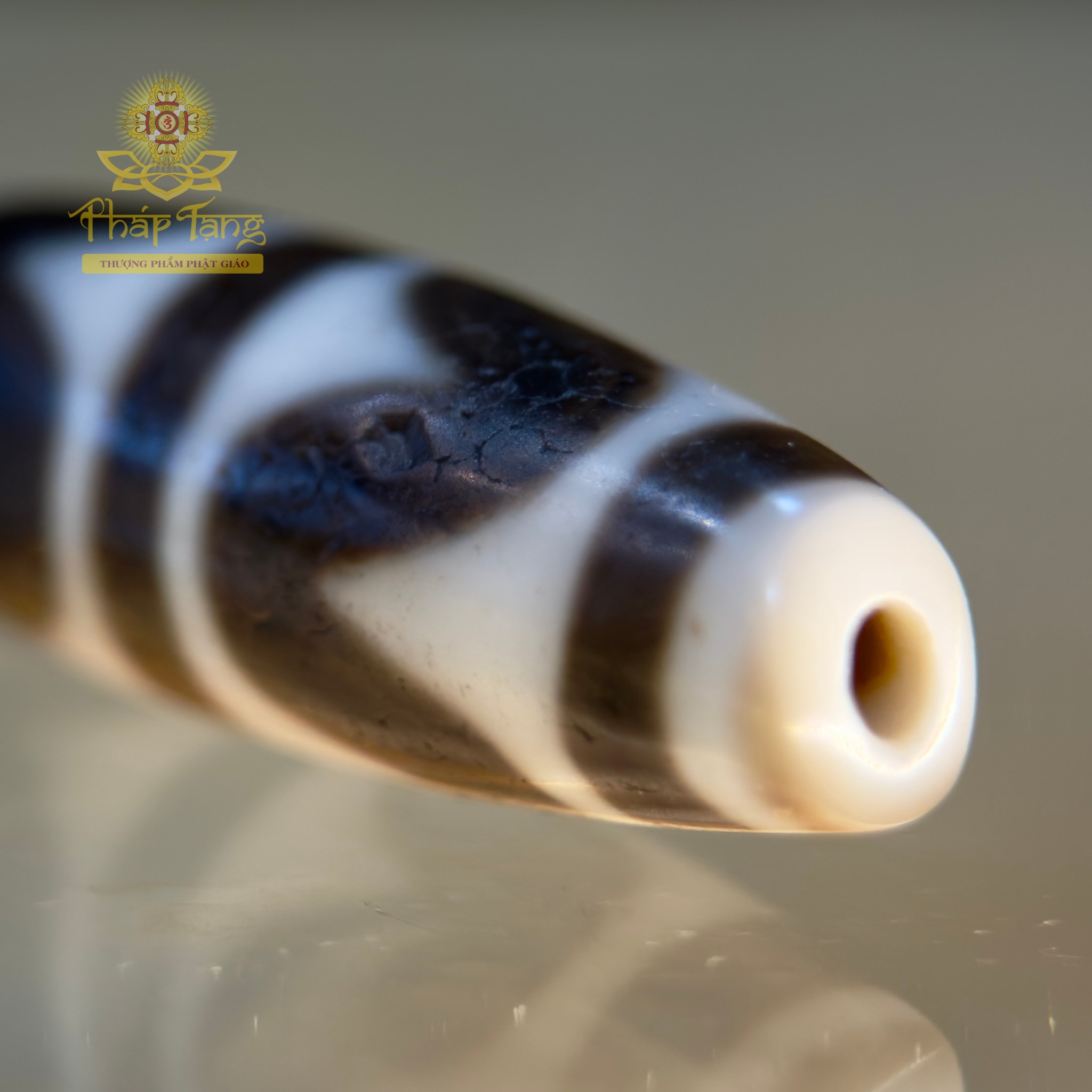 Dzi Nanh Cọp Kép Thân Ngọc Tibet (Sưu Tầm Độc Bản Từ Tibet)