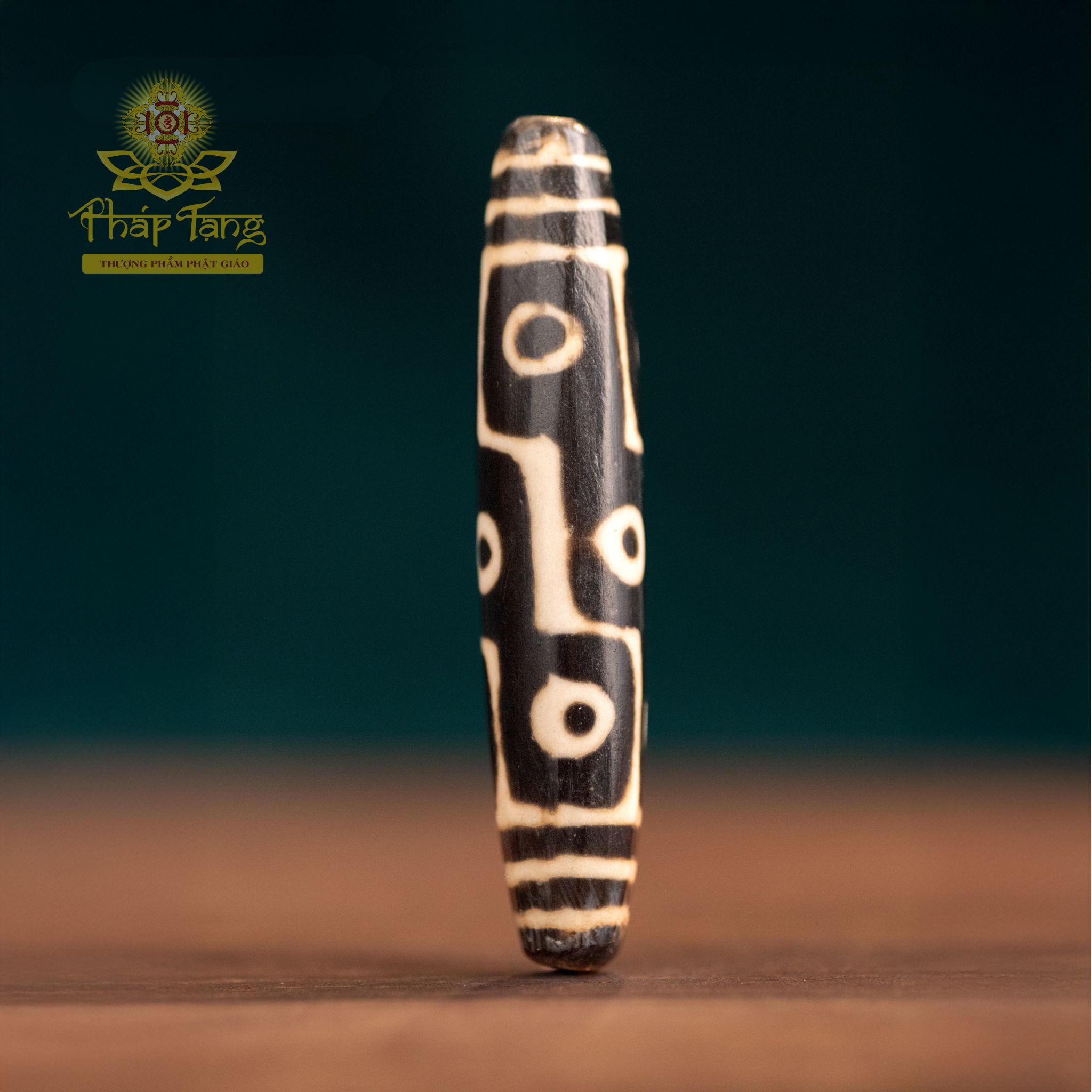 Dzi Thiên Châu 9 Mắt Xương Bò Yak - Bảo Châu Hoàng Đế Tây Tạng