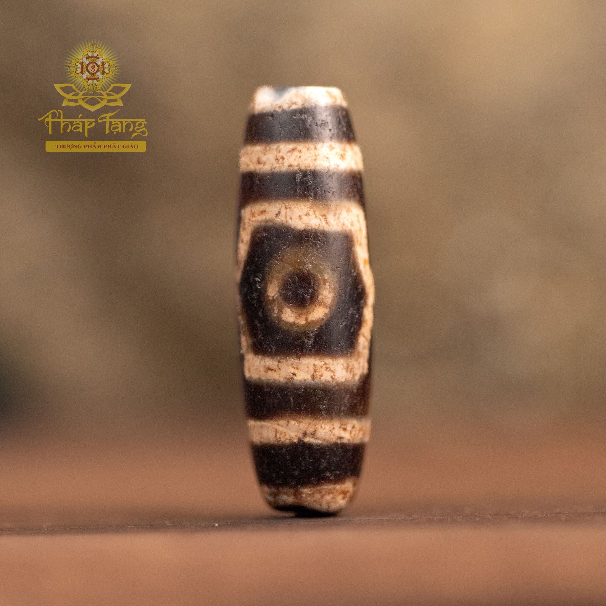 Dzi Thiên Châu Hành Giả 3 Mắt Thân Đen Cổ (Tibet) - Độc Bản 36.7mm