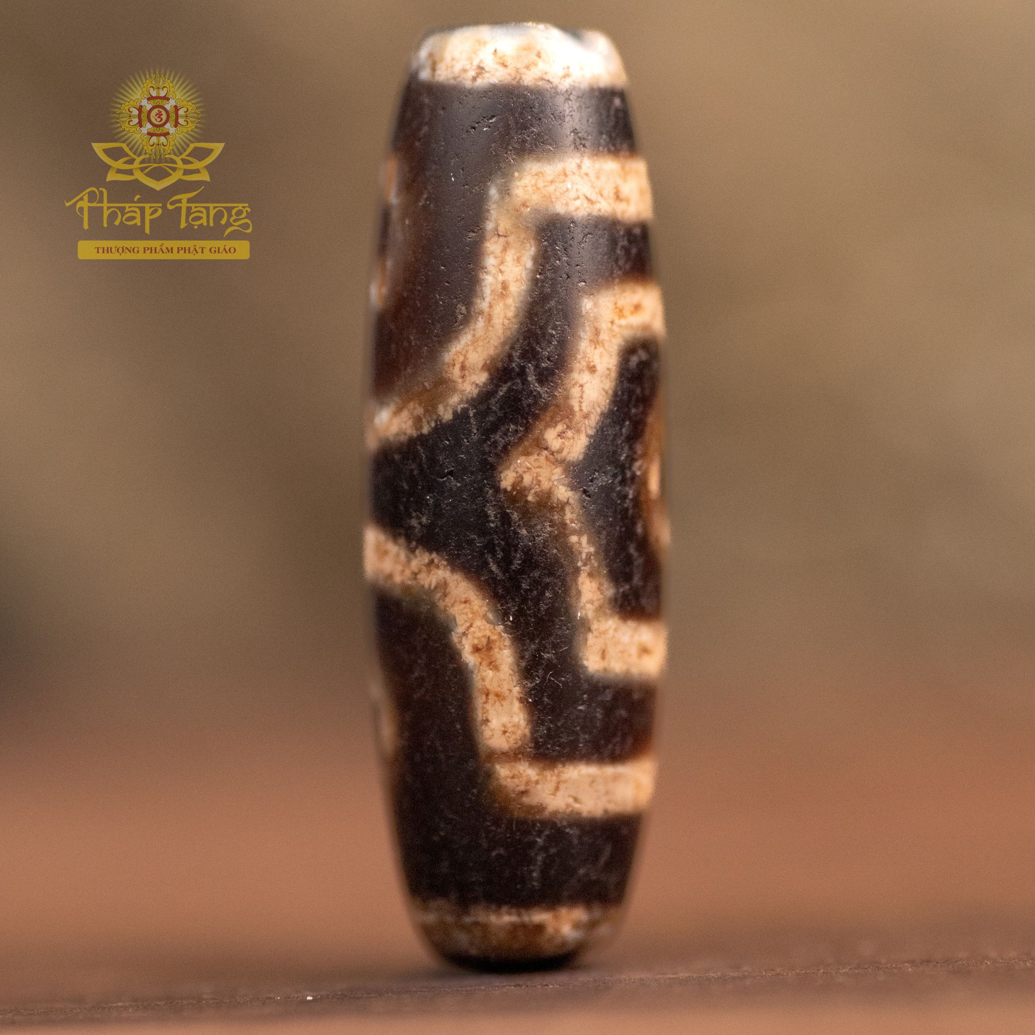 Dzi Thiên Châu Hành Giả 3 Mắt Thân Đen Cổ (Tibet) - Độc Bản 36.7mm