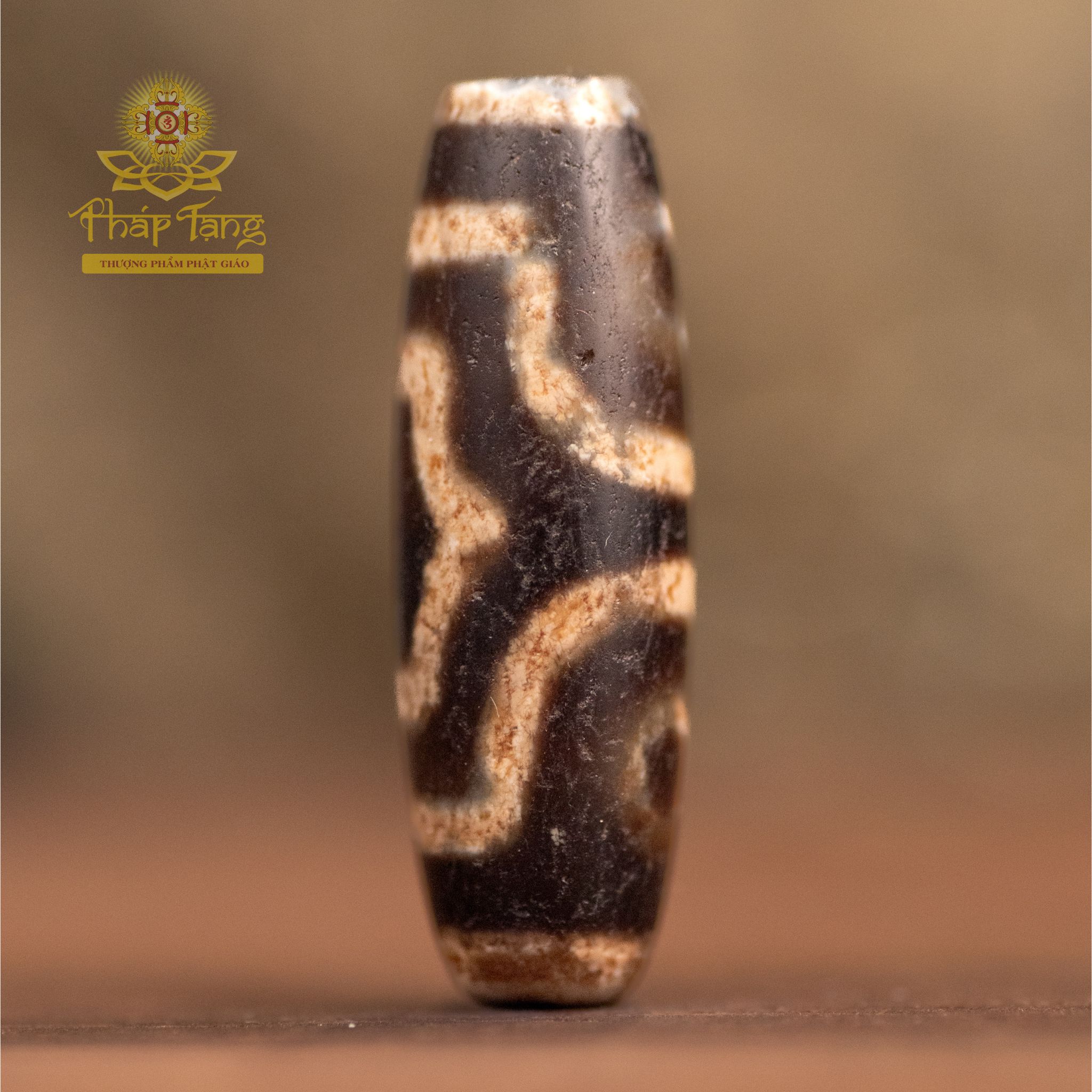 Dzi Thiên Châu Hành Giả 3 Mắt Thân Đen Cổ (Tibet) - Độc Bản 36.7mm