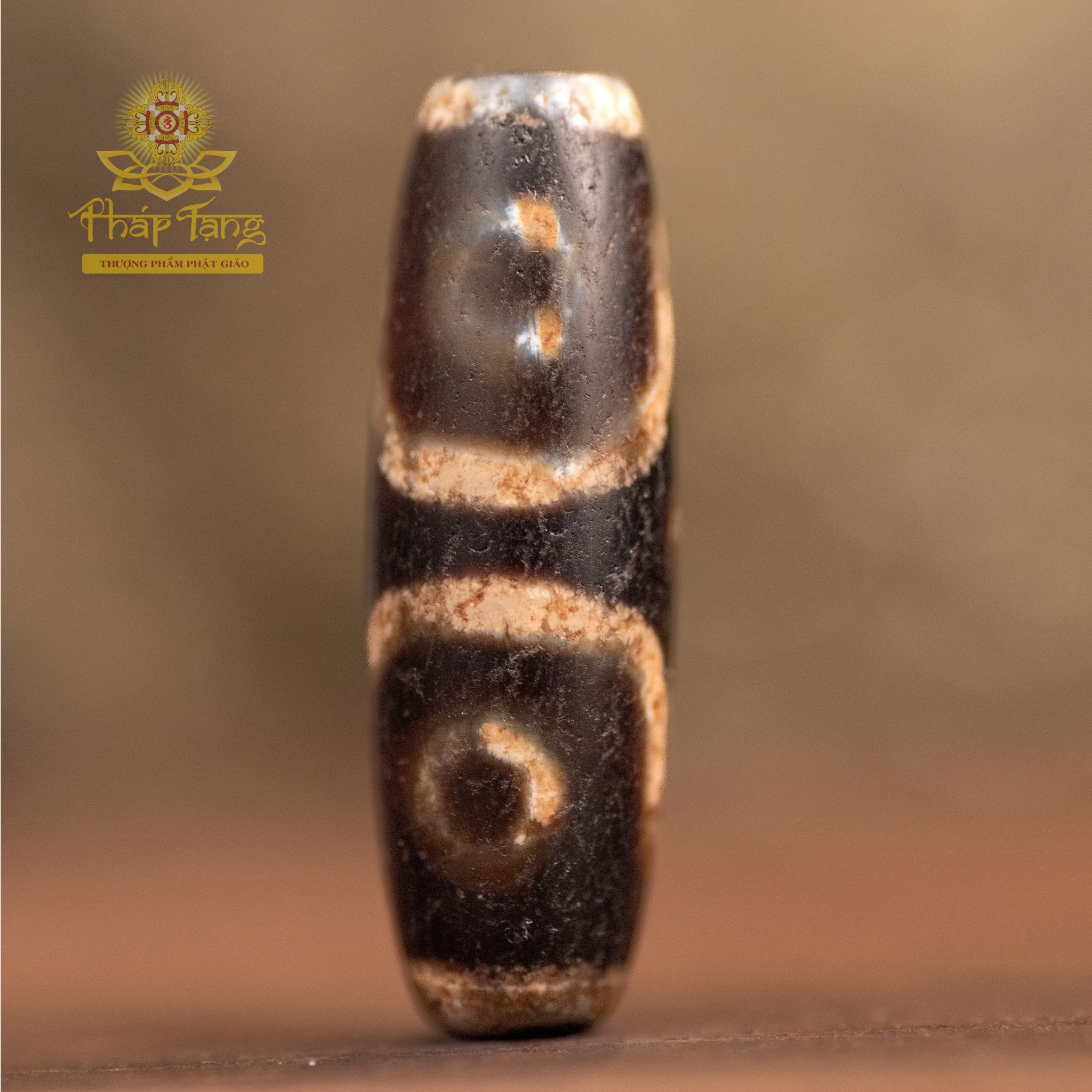 Dzi Thiên Châu Hành Giả 3 Mắt Thân Đen Cổ (Tibet) - Độc Bản 36.7mm