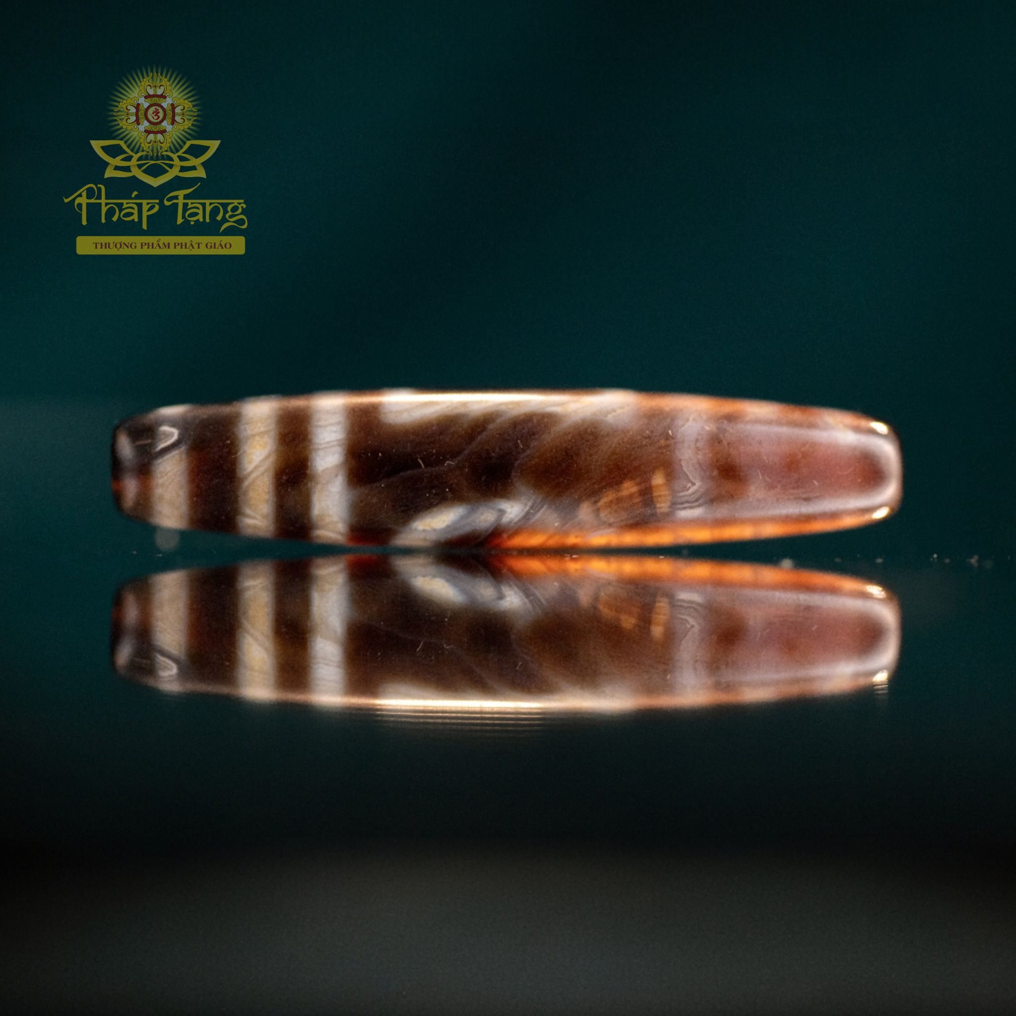 Dzi Thiên Địa 6 Sọc Ngang 5.8CM | Thân Dầu Vân Sớ Đá Ngọc Tự Nhiên