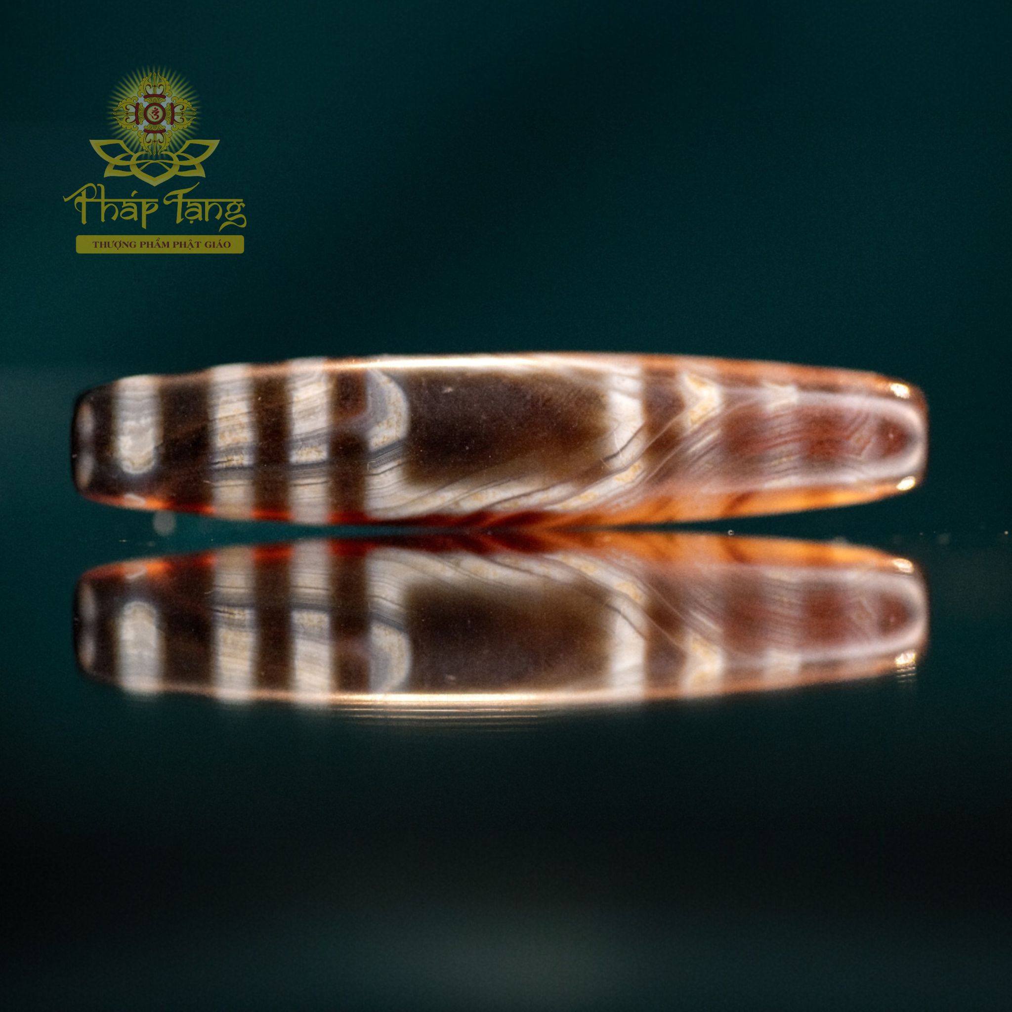 Dzi Thiên Địa 6 Sọc Ngang 5.8CM | Thân Dầu Vân Sớ Đá Ngọc Tự Nhiên