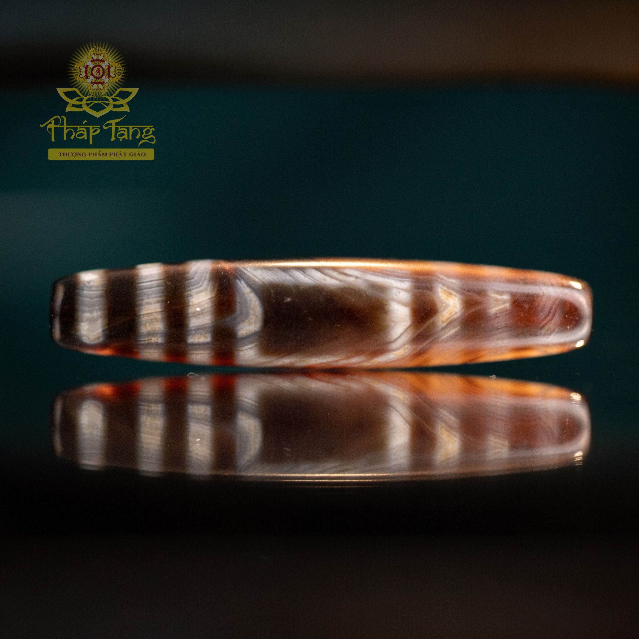 Dzi Thiên Địa 6 Sọc Ngang 5.8CM | Thân Dầu Vân Sớ Đá Ngọc Tự Nhiên