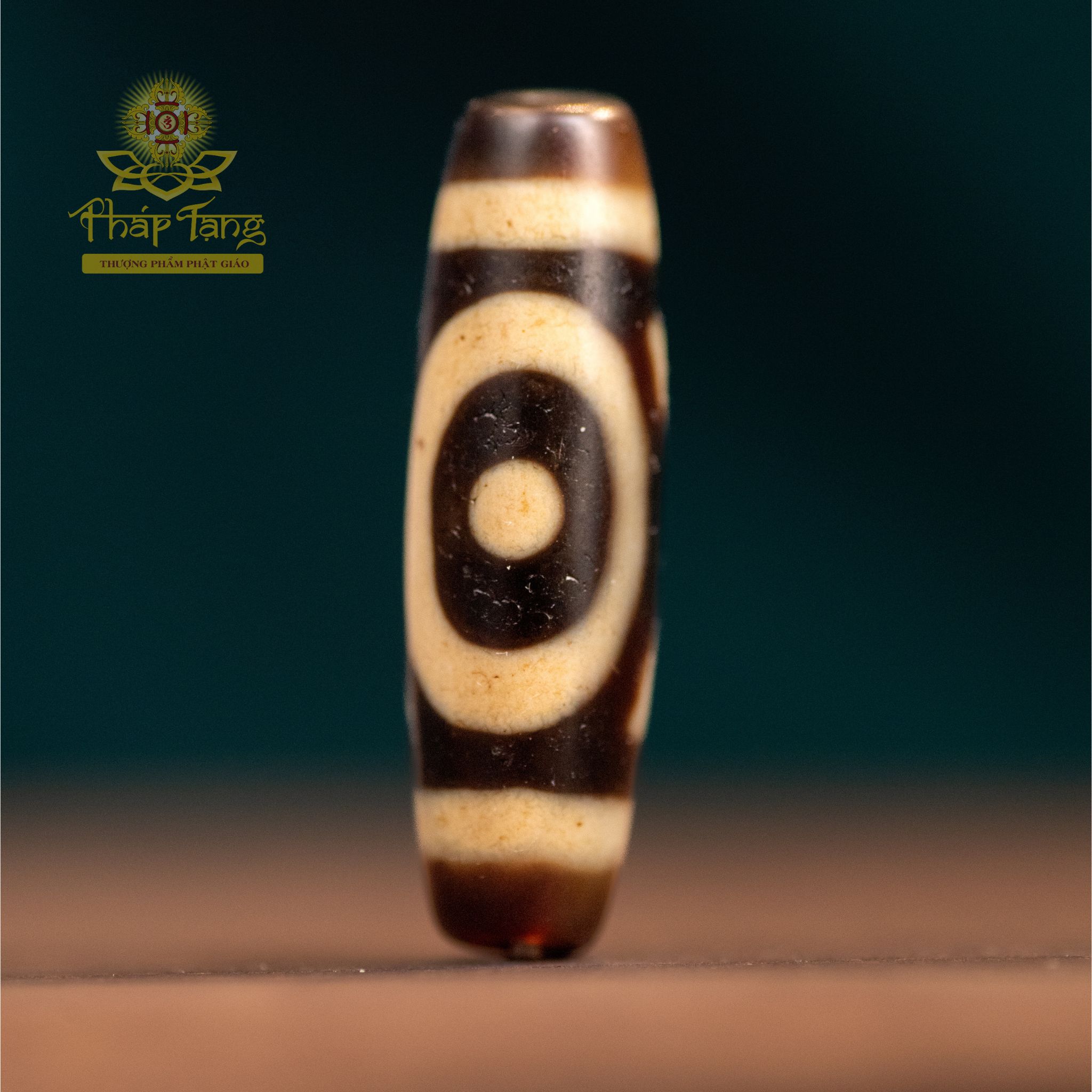 Dzi Thiên Địa Kép Nepal (41.4mm) Thân Dầu - Cân Bằng Âm Dương, Thu Hút Tài Lộc