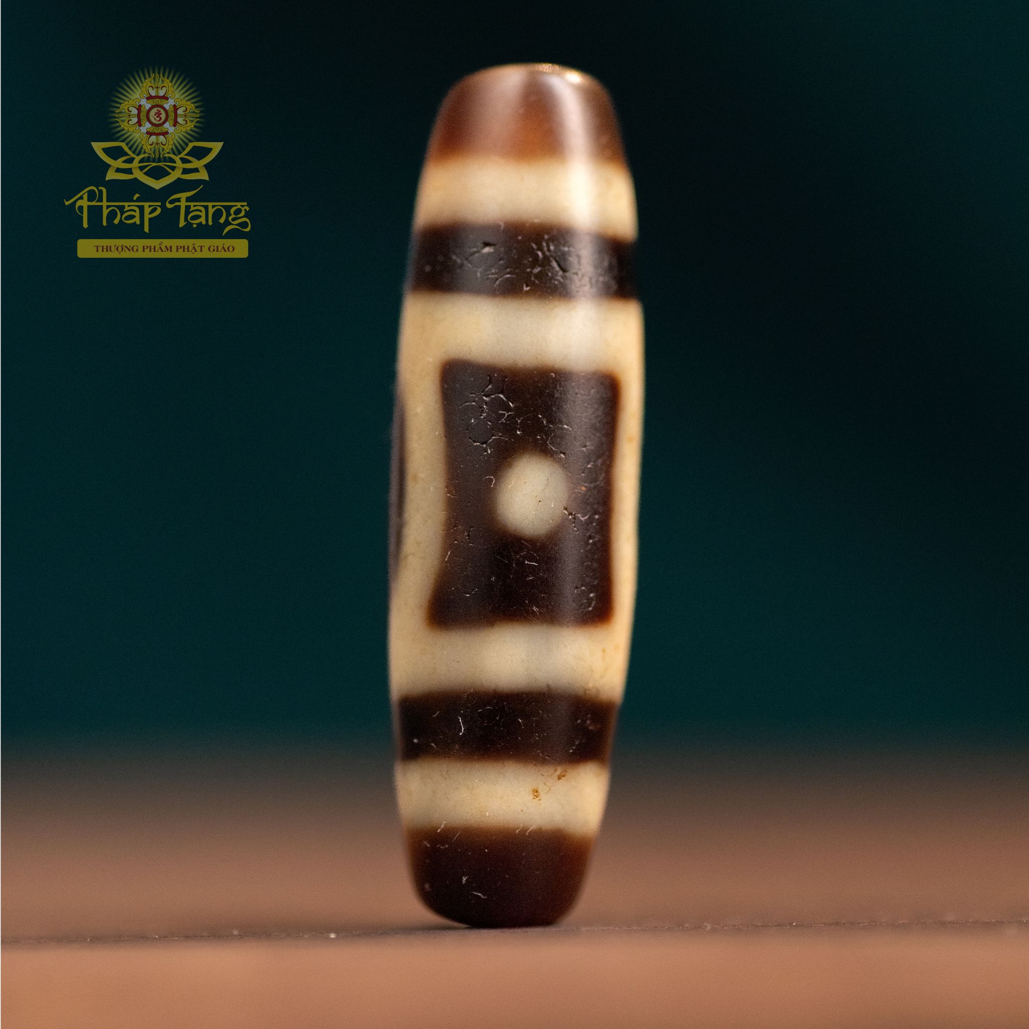 Dzi Thiên Địa Kép Nepal (41.4mm) Thân Dầu - Cân Bằng Âm Dương, Thu Hút Tài Lộc