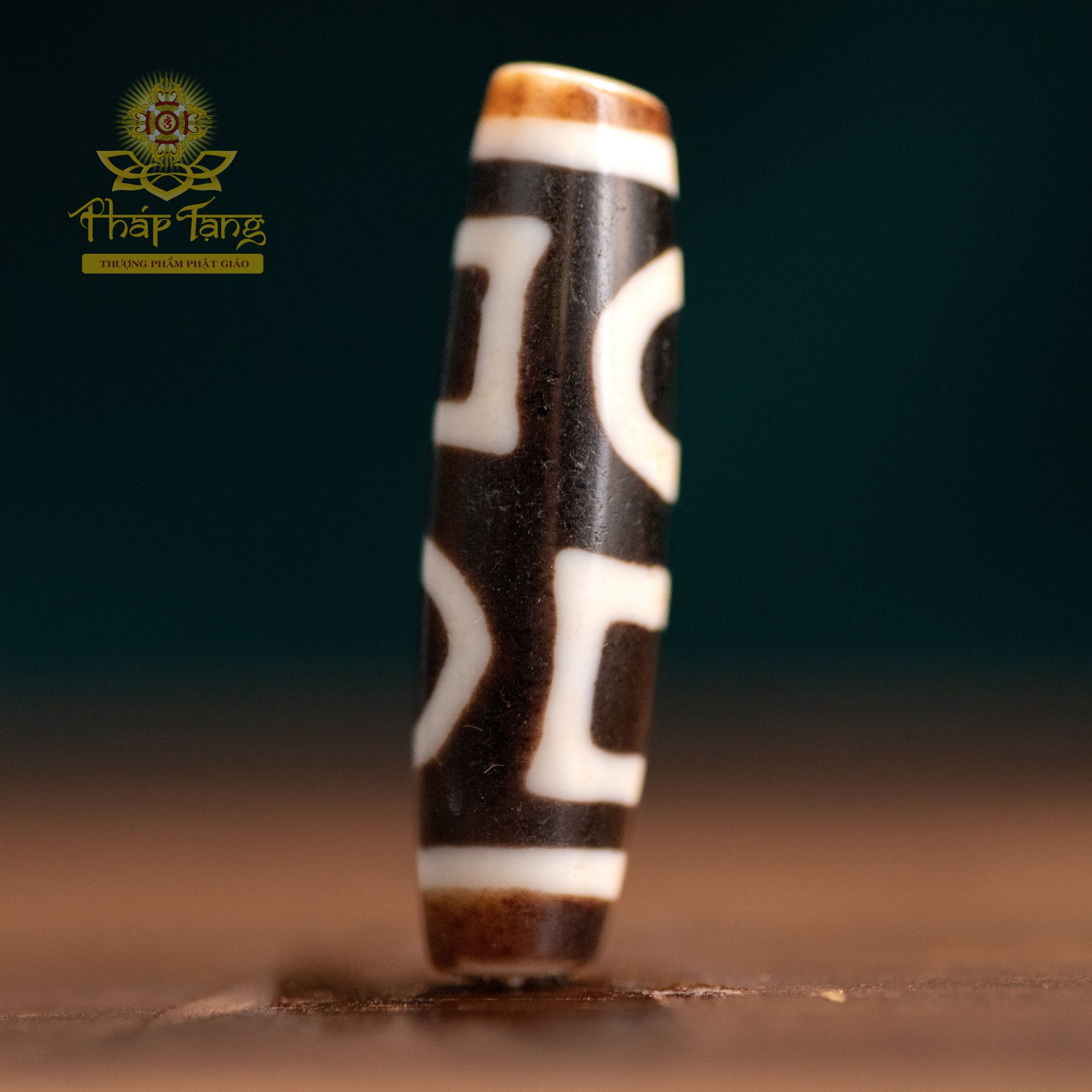 Dzi Thiên Địa Thân Dầu Đen Bóng (Nepal) 4.1cm - Bảo Hộ Hơn Dzi 9 Mắt