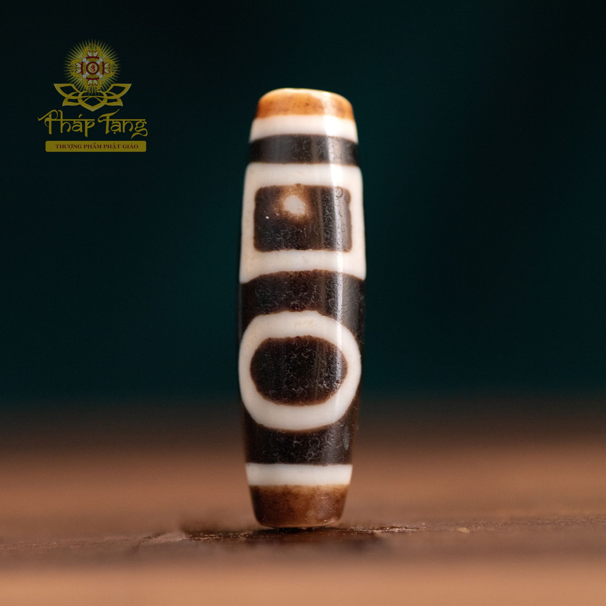 Dzi Thiên Địa Thân Dầu Đen Bóng (Nepal) 4.1cm - Bảo Hộ Hơn Dzi 9 Mắt