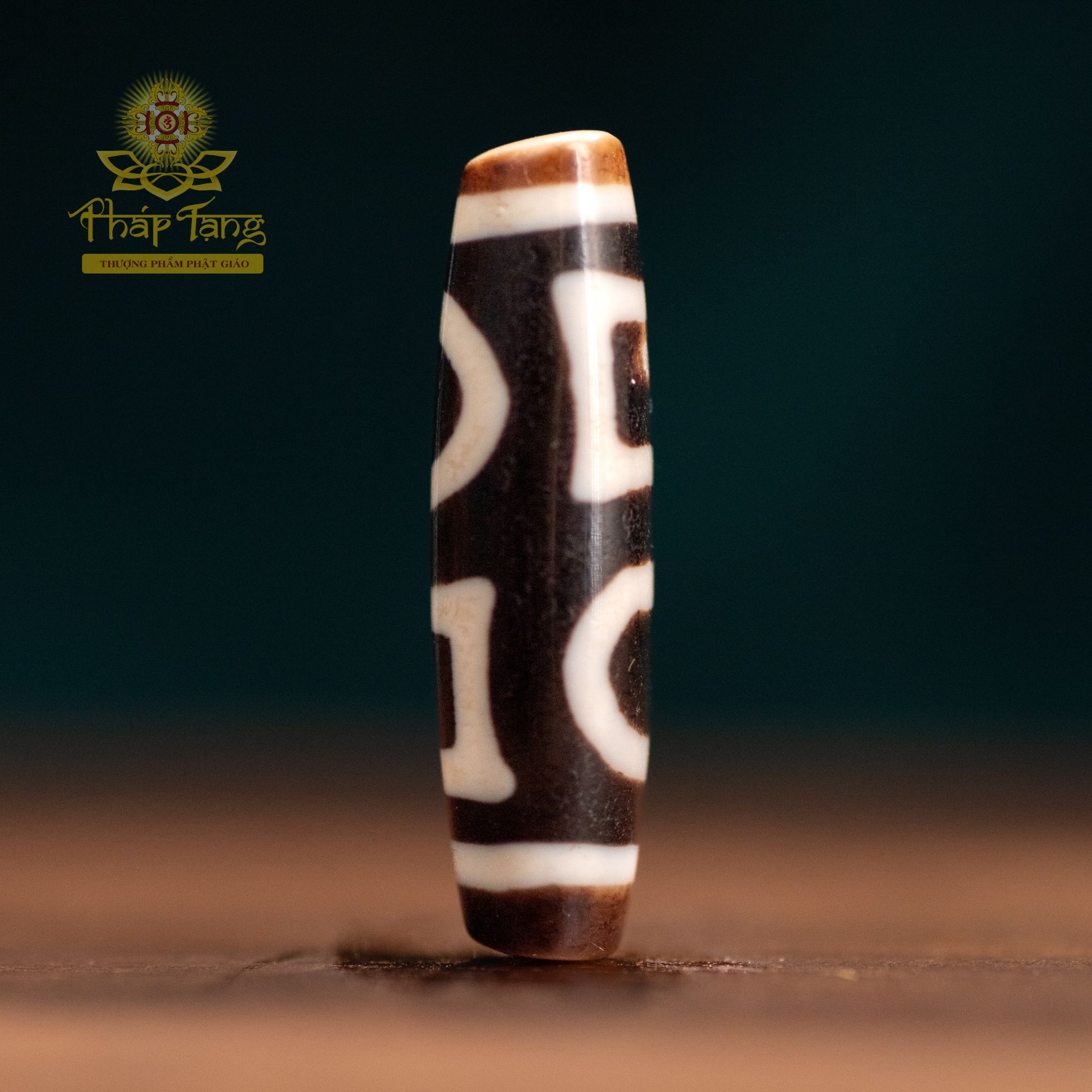 Dzi Thiên Địa Thân Dầu Đen Bóng (Nepal) 4.1cm - Bảo Hộ Hơn Dzi 9 Mắt