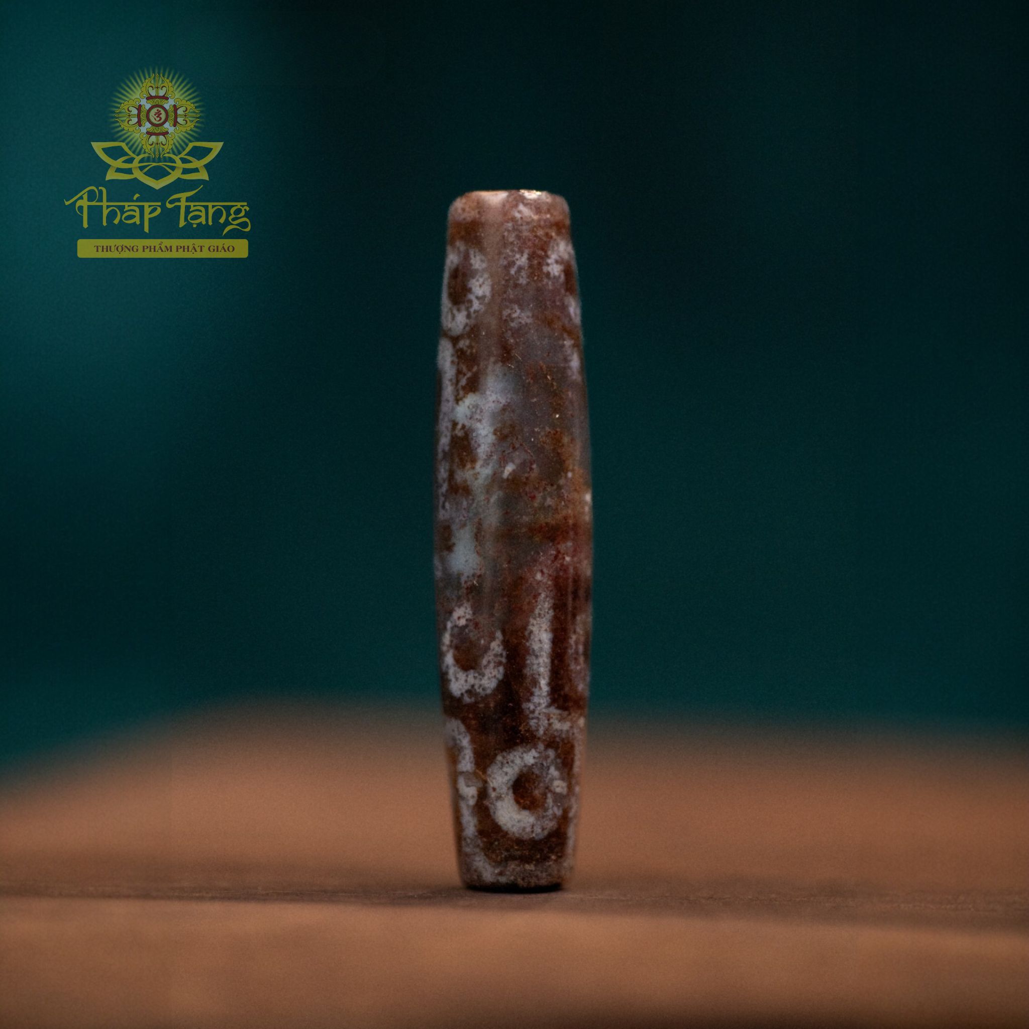 Dzi Tượng Hùng (Dzi Voi) 12 Mắt (Thân Dầu Nâu Bóng) - Bảo Hộ 12 Tướng Dược Sư