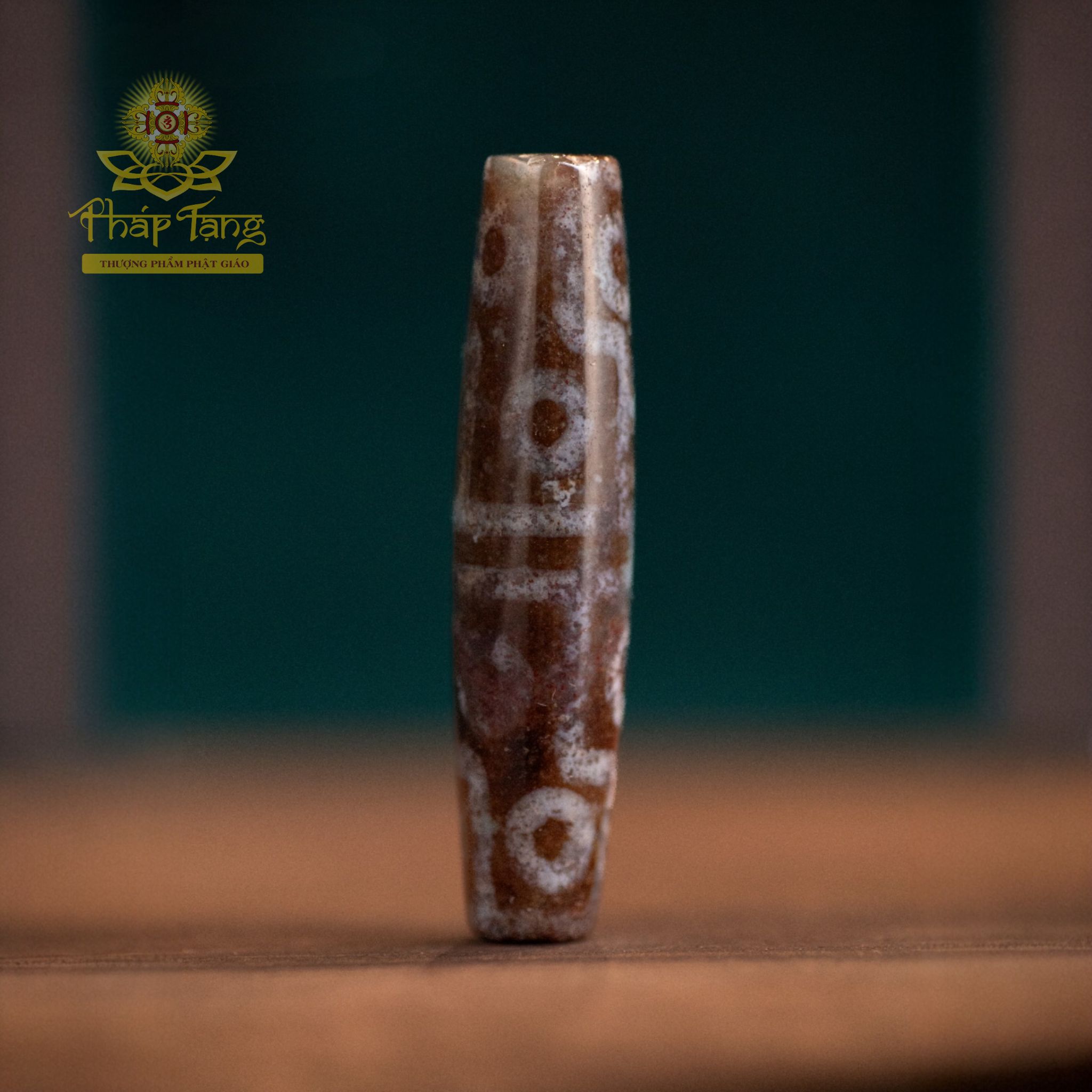 Dzi Tượng Hùng (Dzi Voi) 12 Mắt (Thân Dầu Nâu Bóng) - Bảo Hộ 12 Tướng Dược Sư