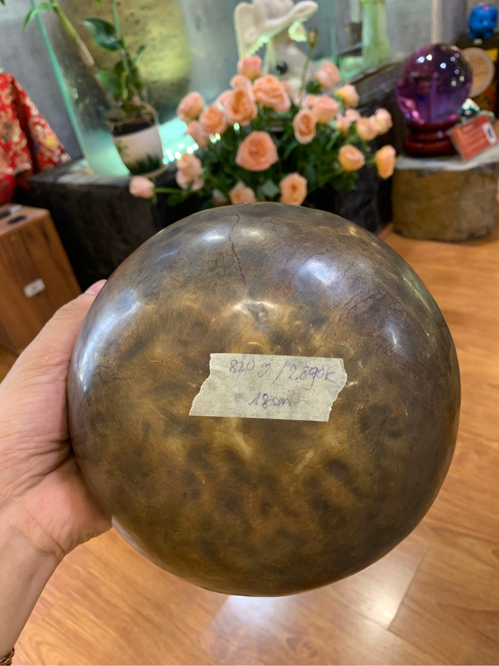 CHUÔNG XOAY ĐỒNG THỦ CÔNG 18CM