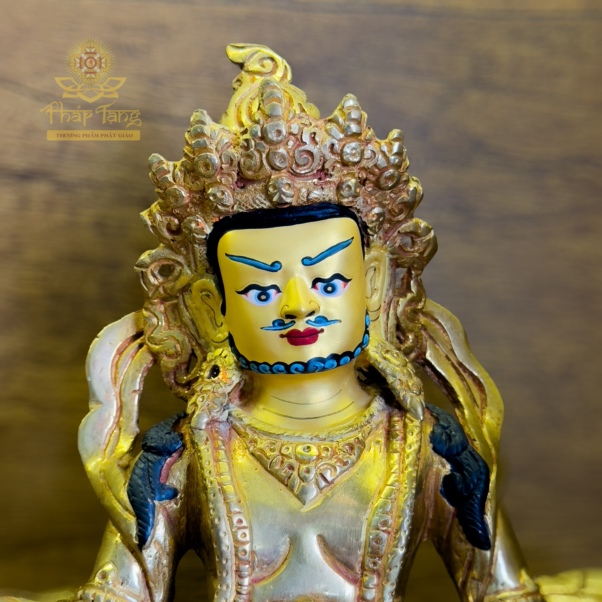 Thánh Tượng Hoàng Thần Tài Dzambhala Đồng Mạ Vàng 23cm Nepal