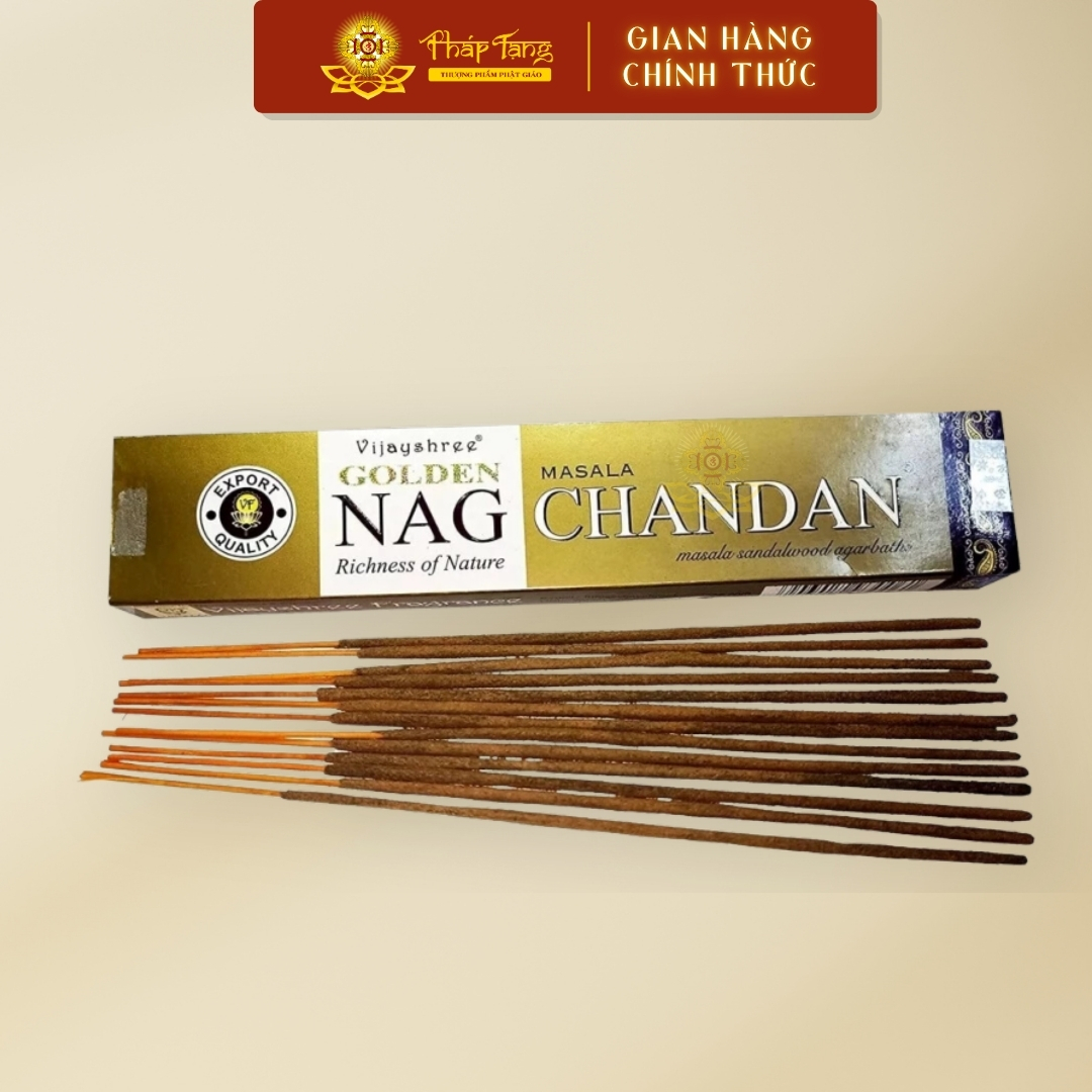 Nhang Cây tinh dầu gỗ chiên đàn Ấn Độ nhãn hiệu Golden Nag Chandan