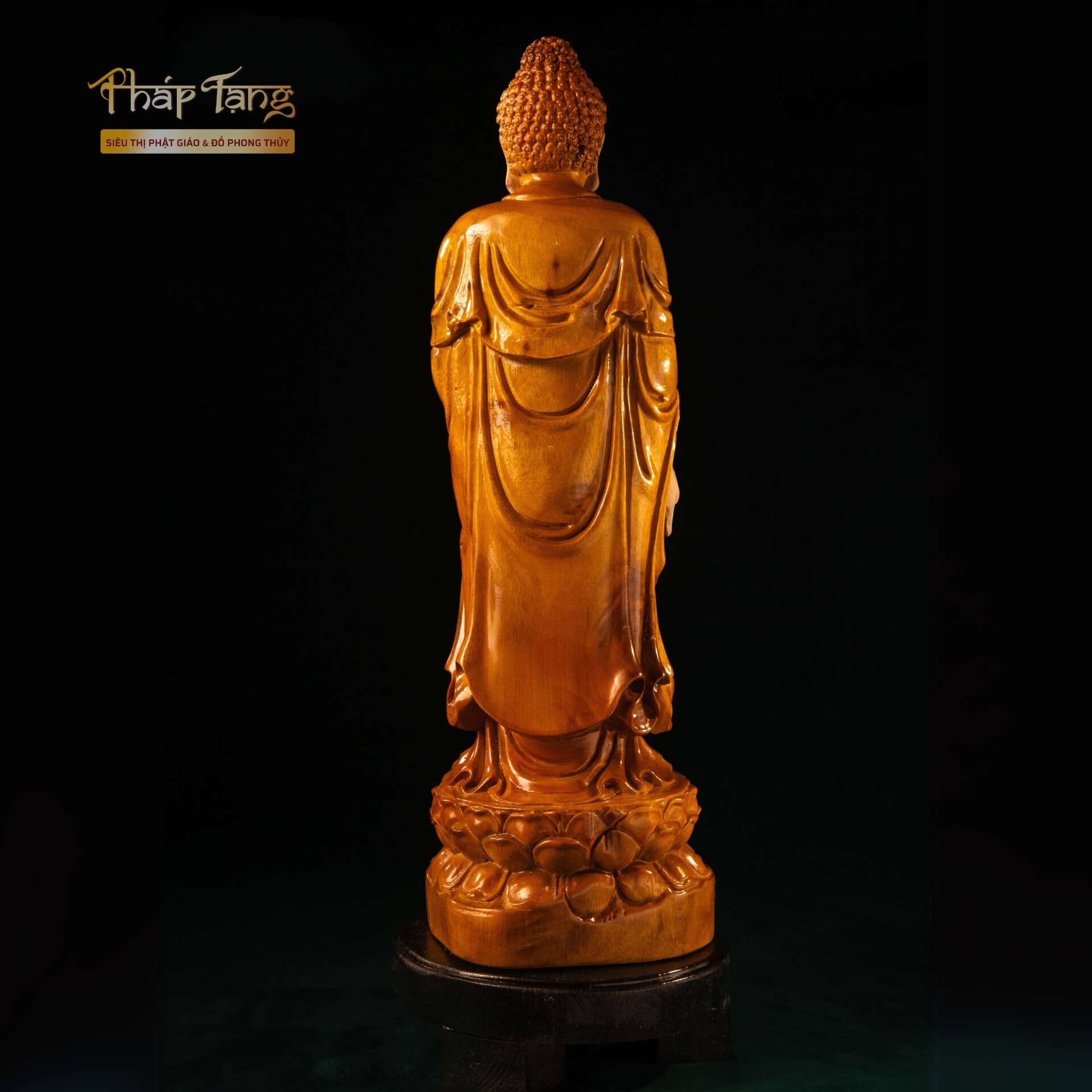 Tượng Phật A Di Đà – Gỗ Nam Mộc Cao 48cm | Pháp Tạng