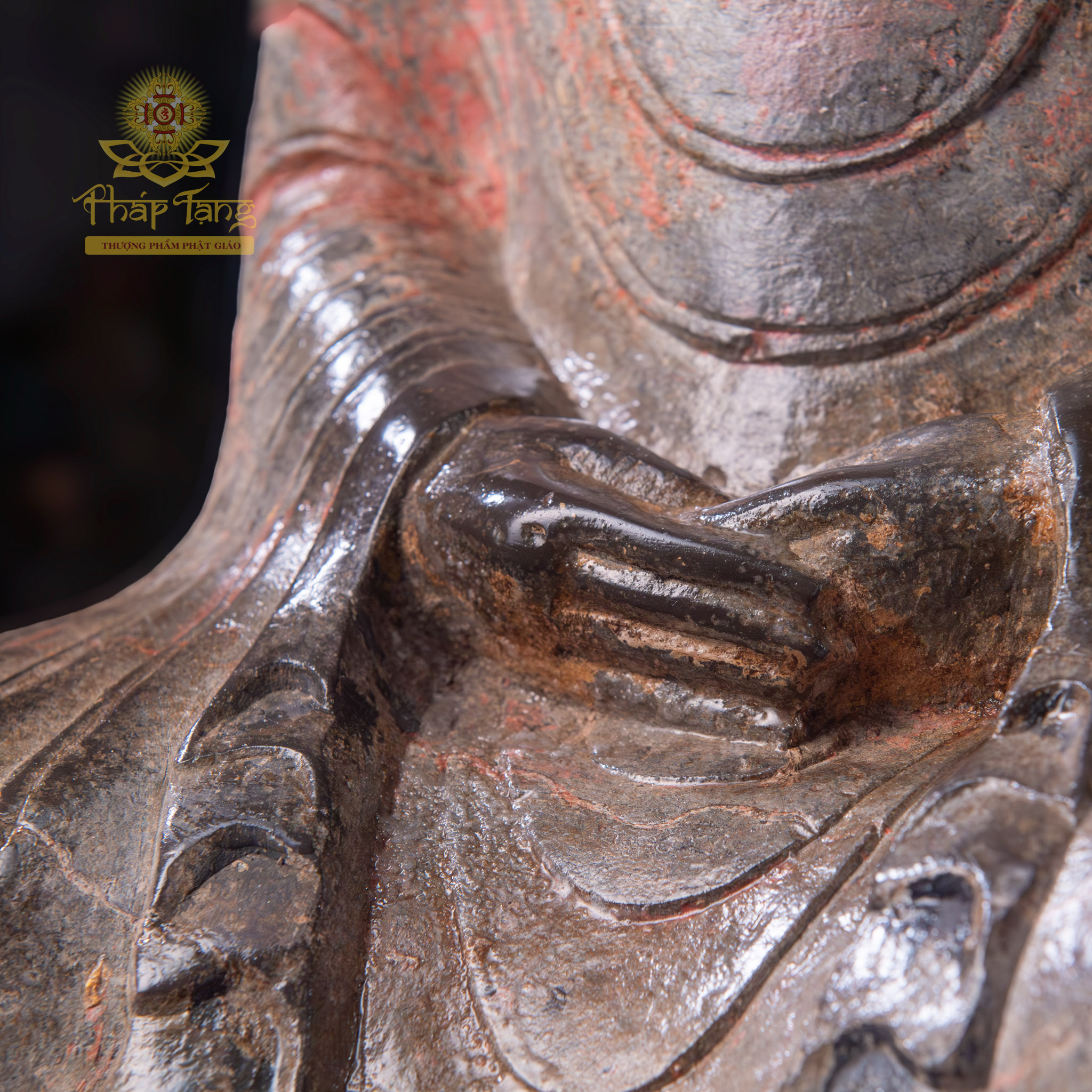 Thánh Tượng Bổn Sư Thích Ca Đá Xanh Nguyên Khối Cổ 56cm