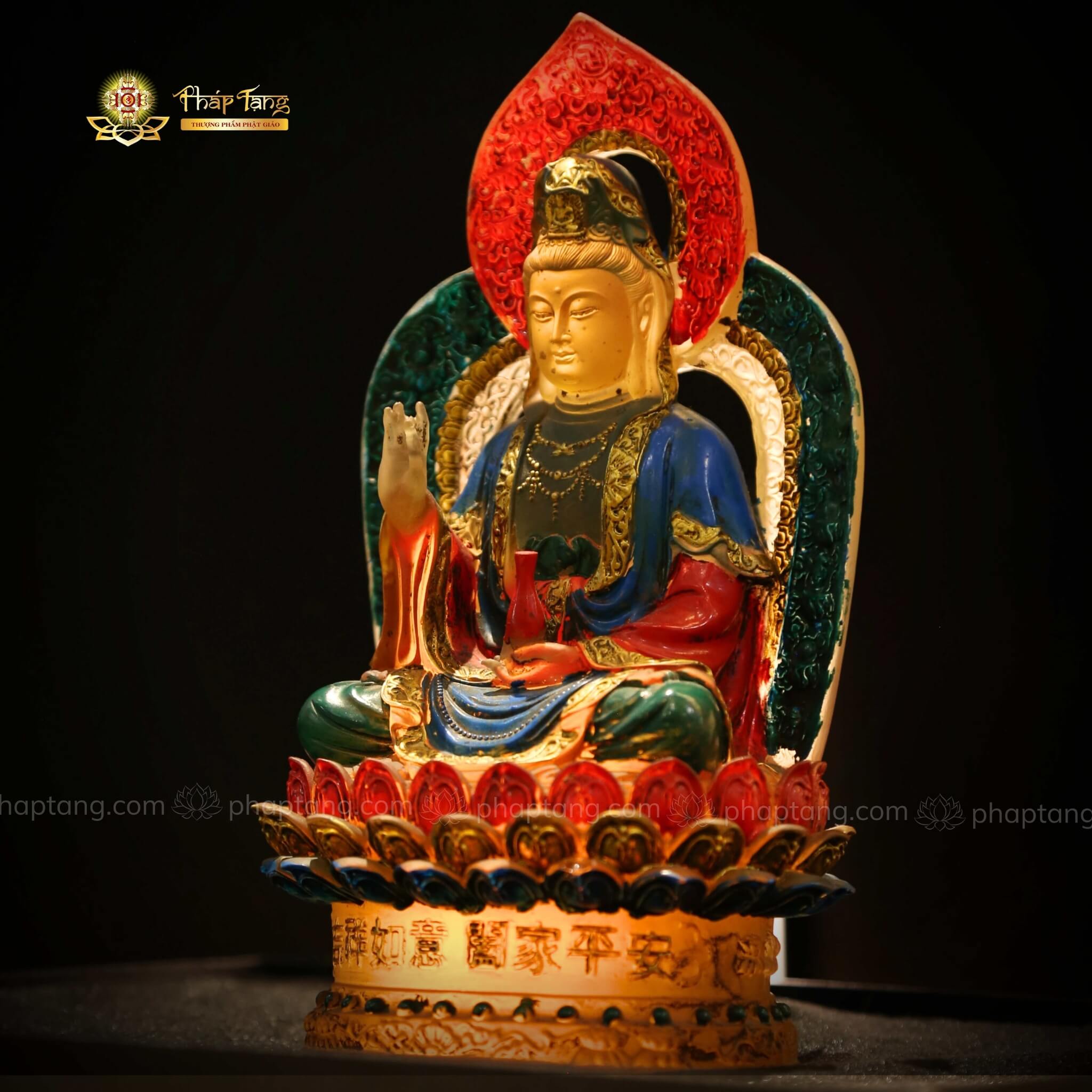 BỒ TÁT QUAN ÂM LƯU LY XƯA DÁNG NGỒI 22CM