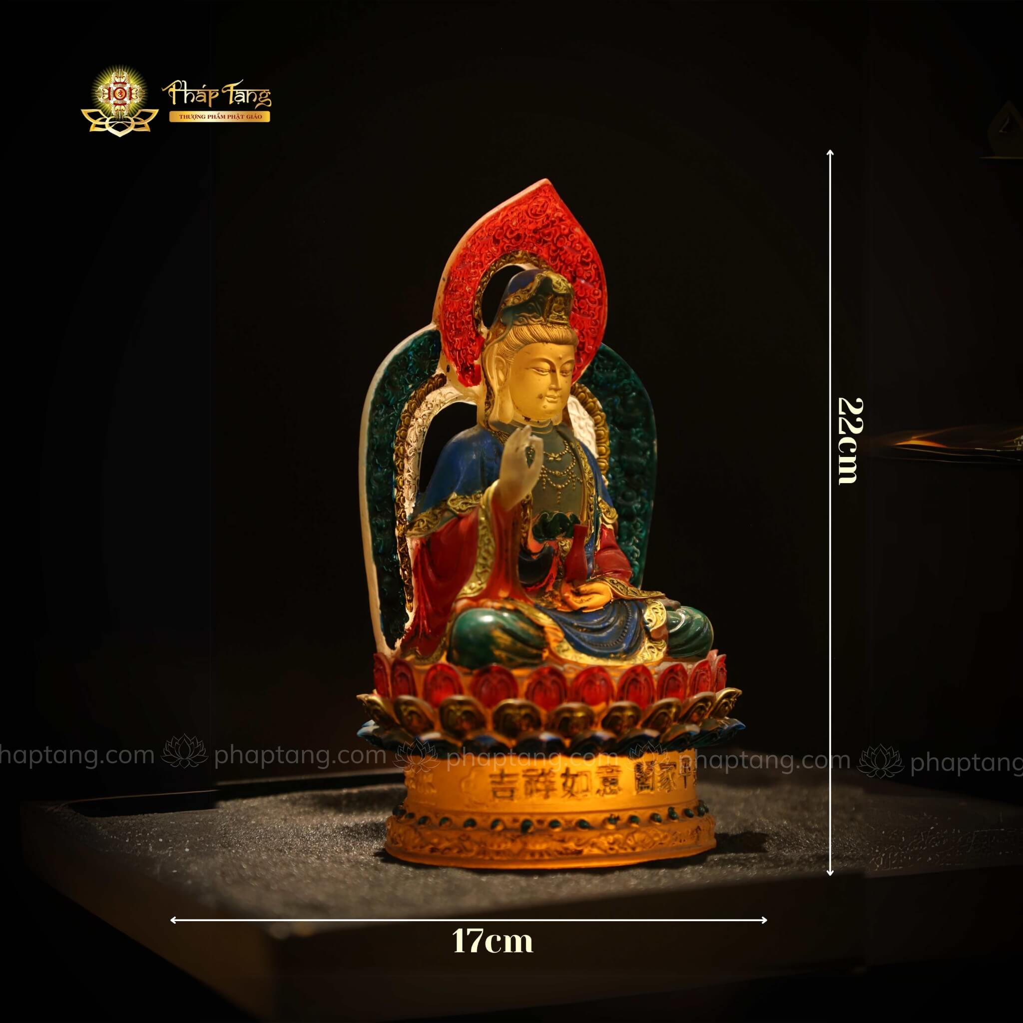 BỒ TÁT QUAN ÂM LƯU LY XƯA DÁNG NGỒI 22CM