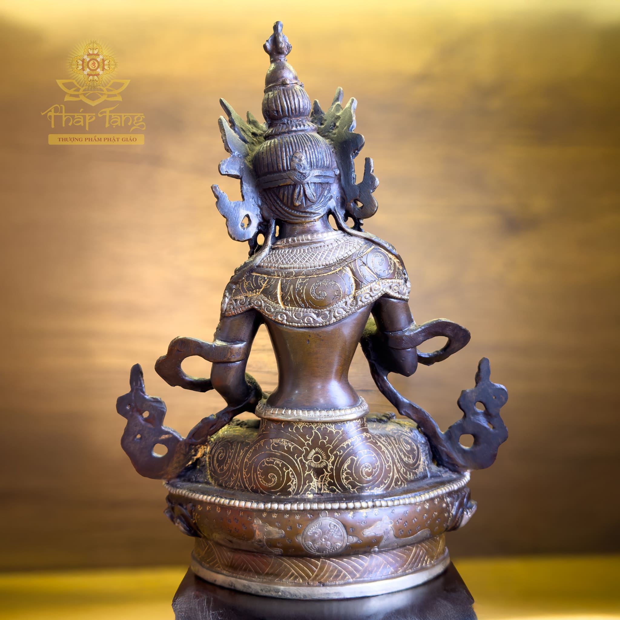 Thánh Tượng Đức Kim Cương Tát Đỏa Đồng Mạ Bạc Nepal 22cm