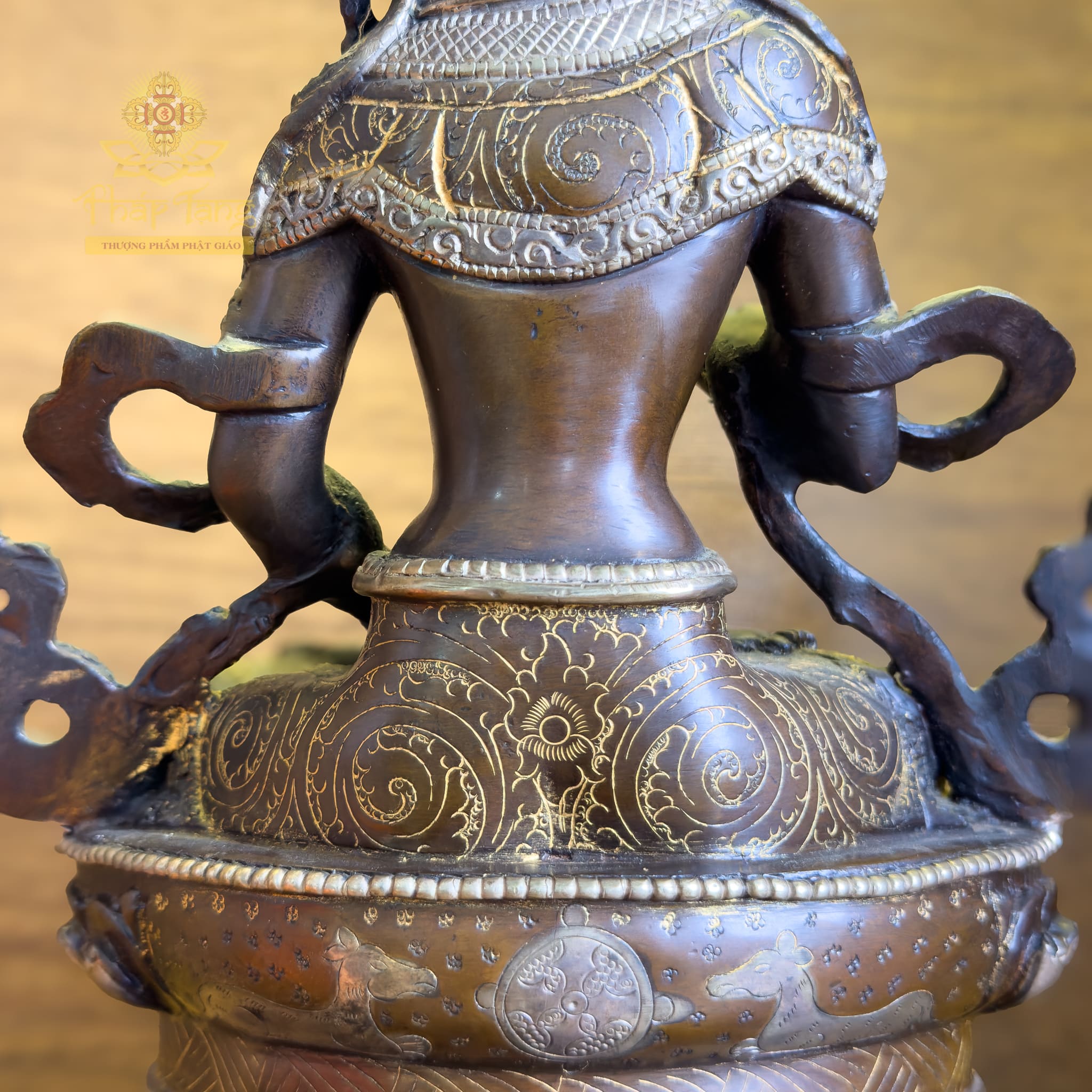 Thánh Tượng Đức Kim Cương Tát Đỏa Đồng Mạ Bạc Nepal 22cm