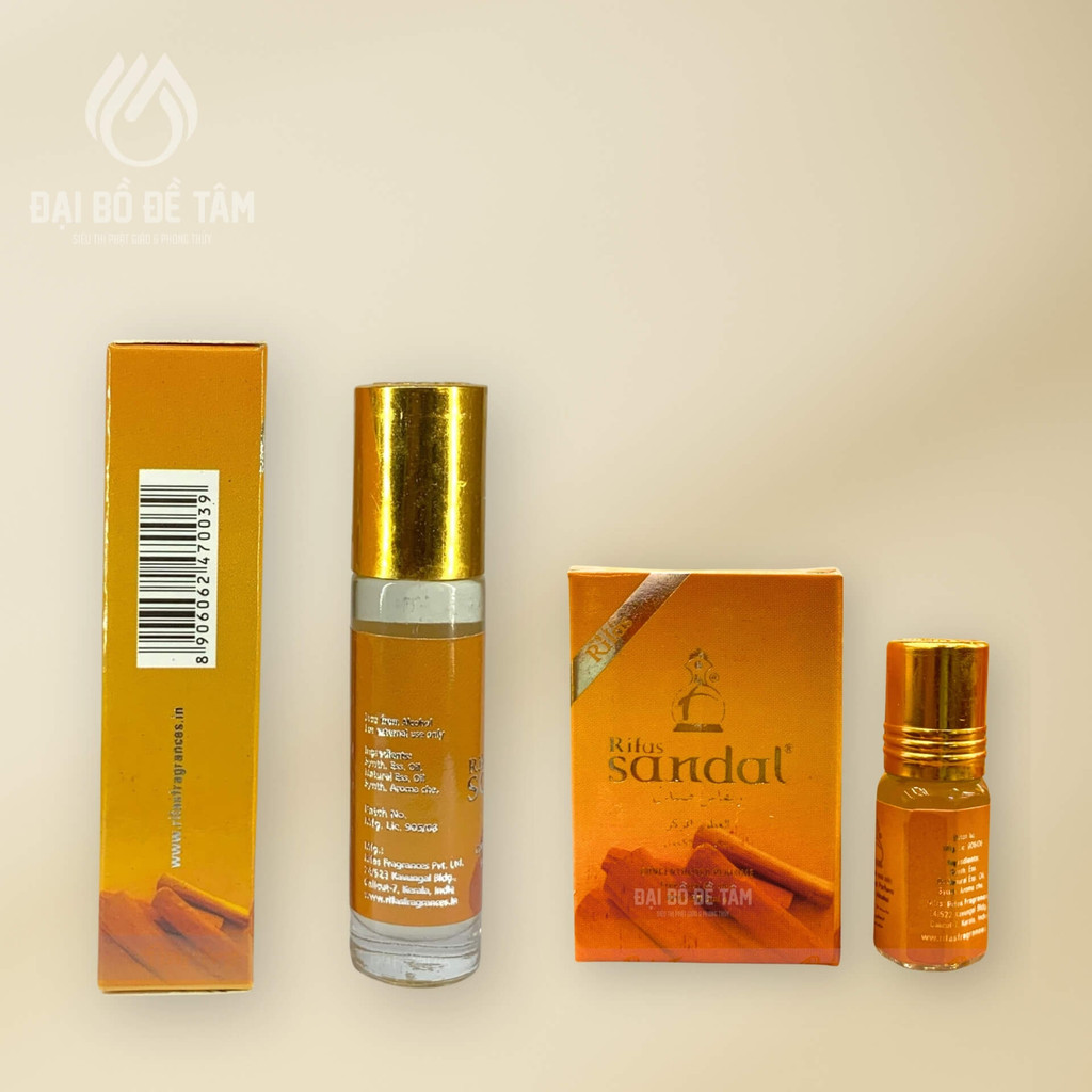 Tinh Dầu Chiên Đàn Ấn Độ Rifas - 8ml - Quy cách đóng gói cẩn trọng và phụ kiện kèm theo - Siêu Thị Đại Bồ Đề Tâm