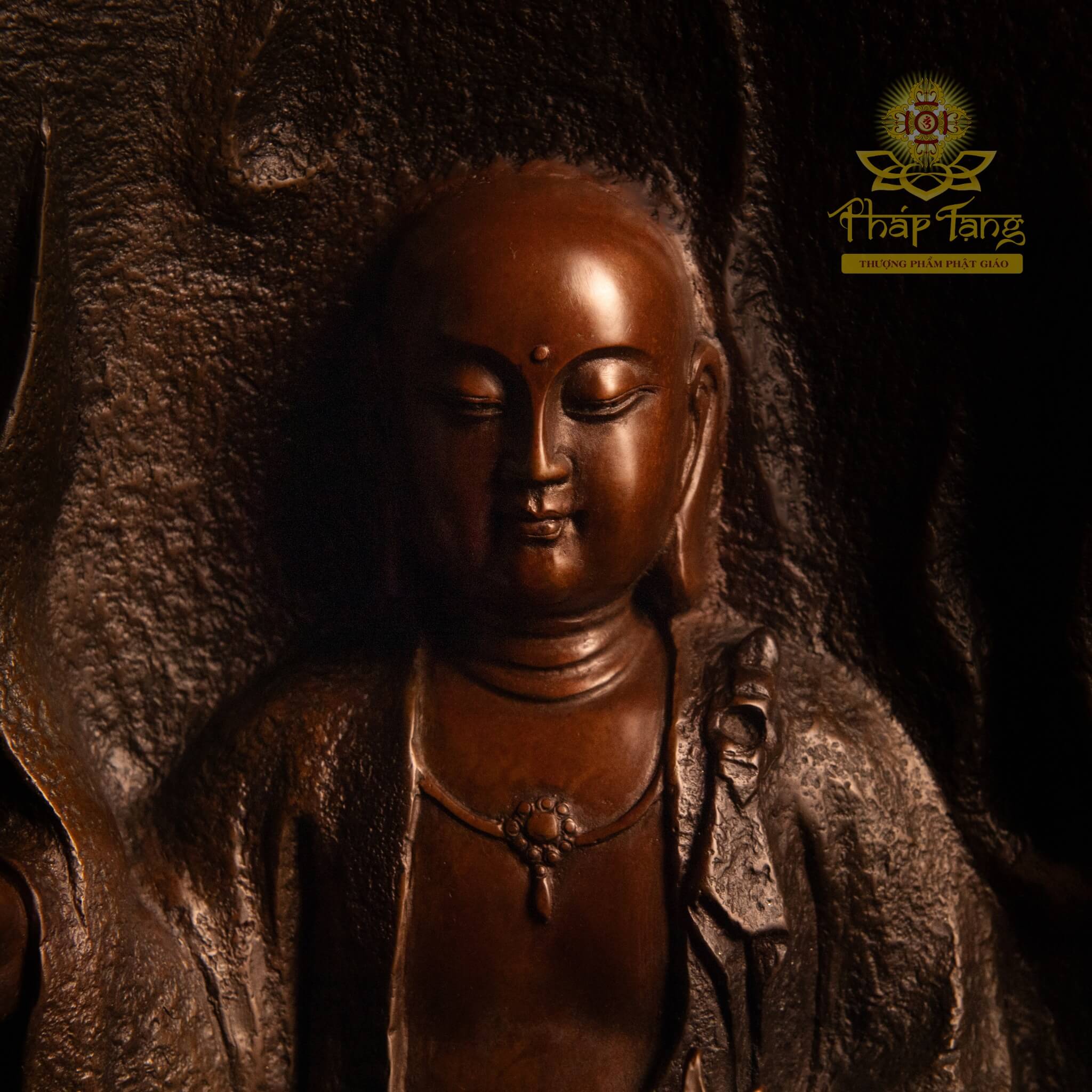 Thánh Tượng Bồ Tát Địa Tạng Đồng Đúc Nguyên Khối 65CM - Giáo Chủ Cõi U Minh