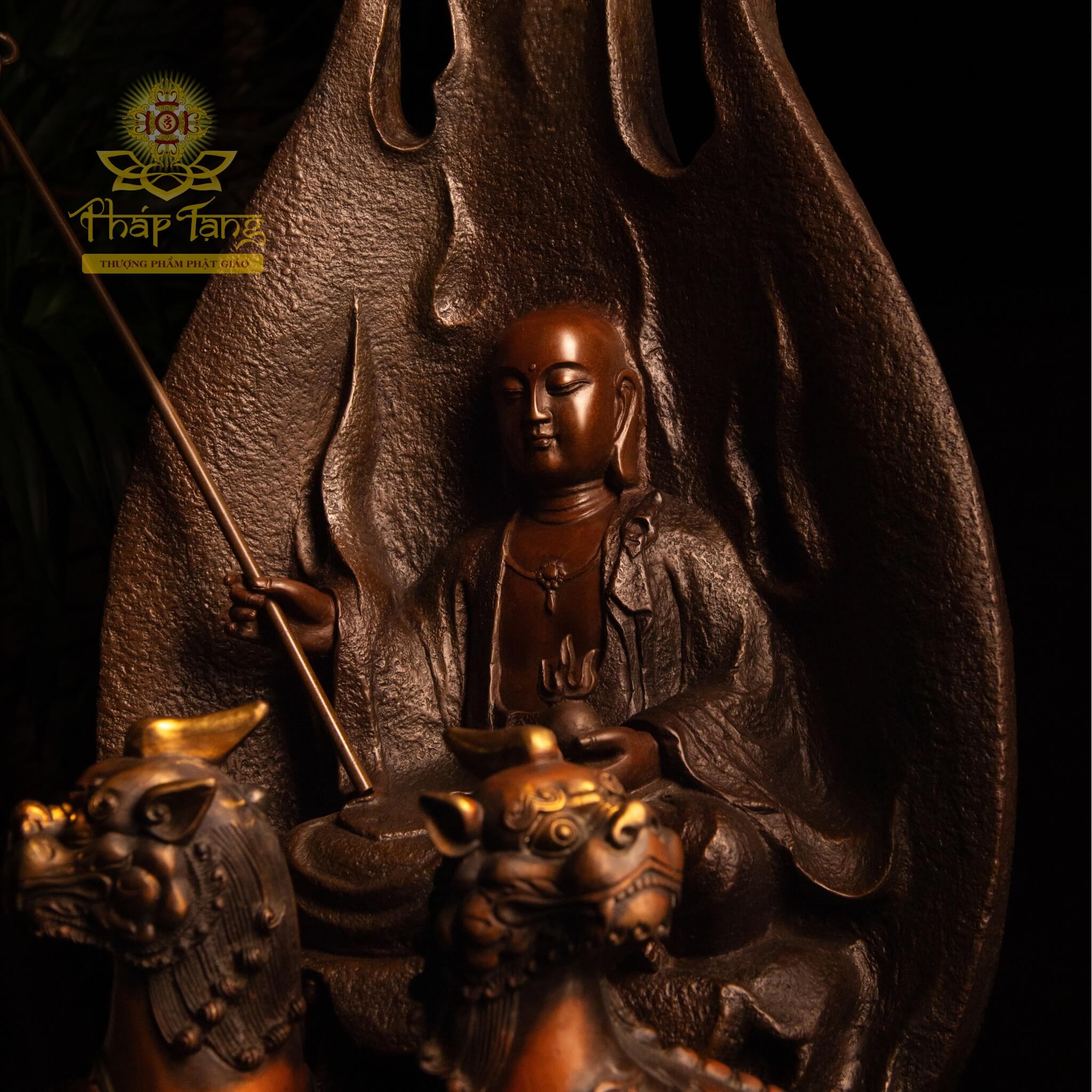Thánh Tượng Bồ Tát Địa Tạng Đồng Đúc Nguyên Khối 65CM - Giáo Chủ Cõi U Minh