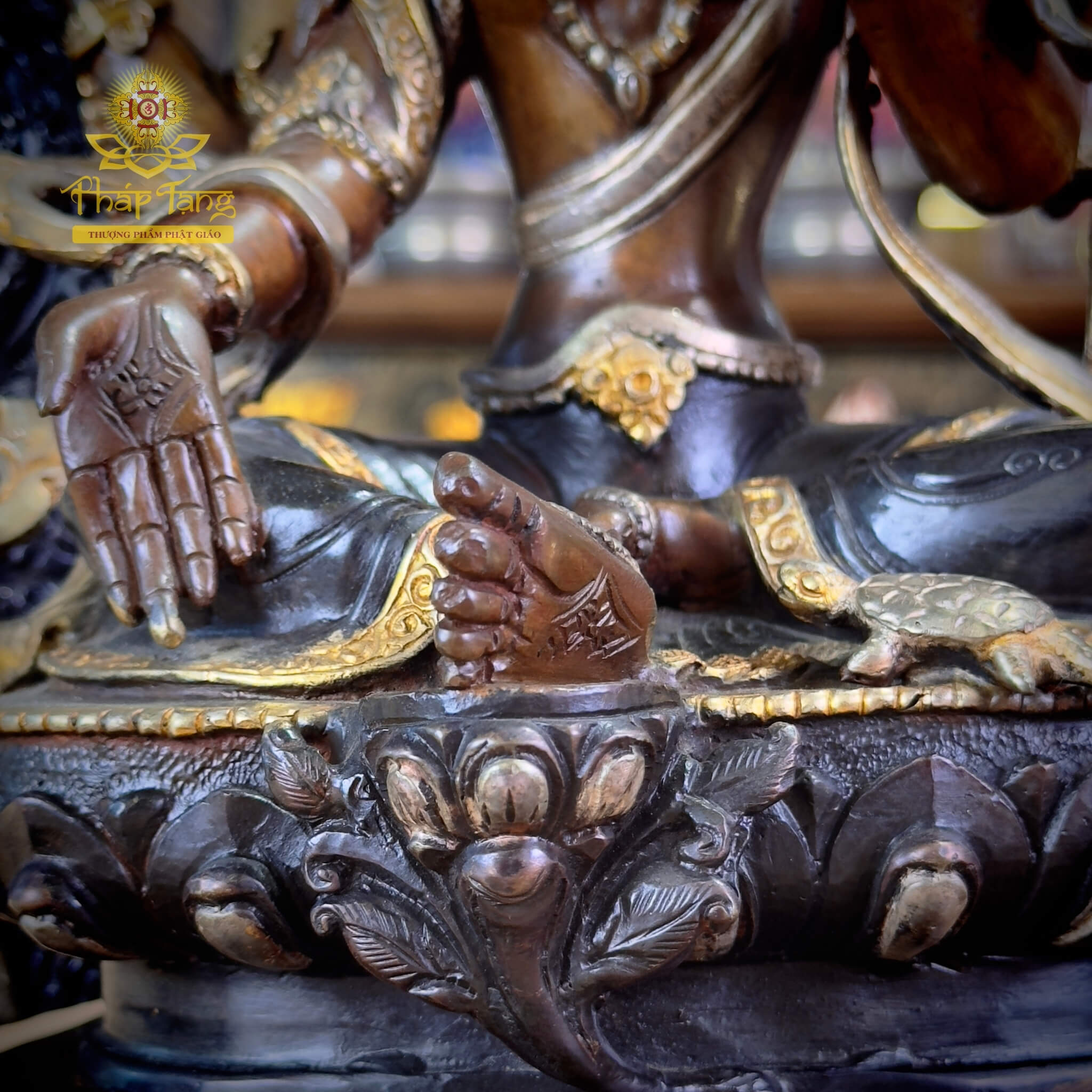 Thánh Tượng Cát Tường Thiên Nữ Bồ Tát Laskmi Đồng Nepal 32cm