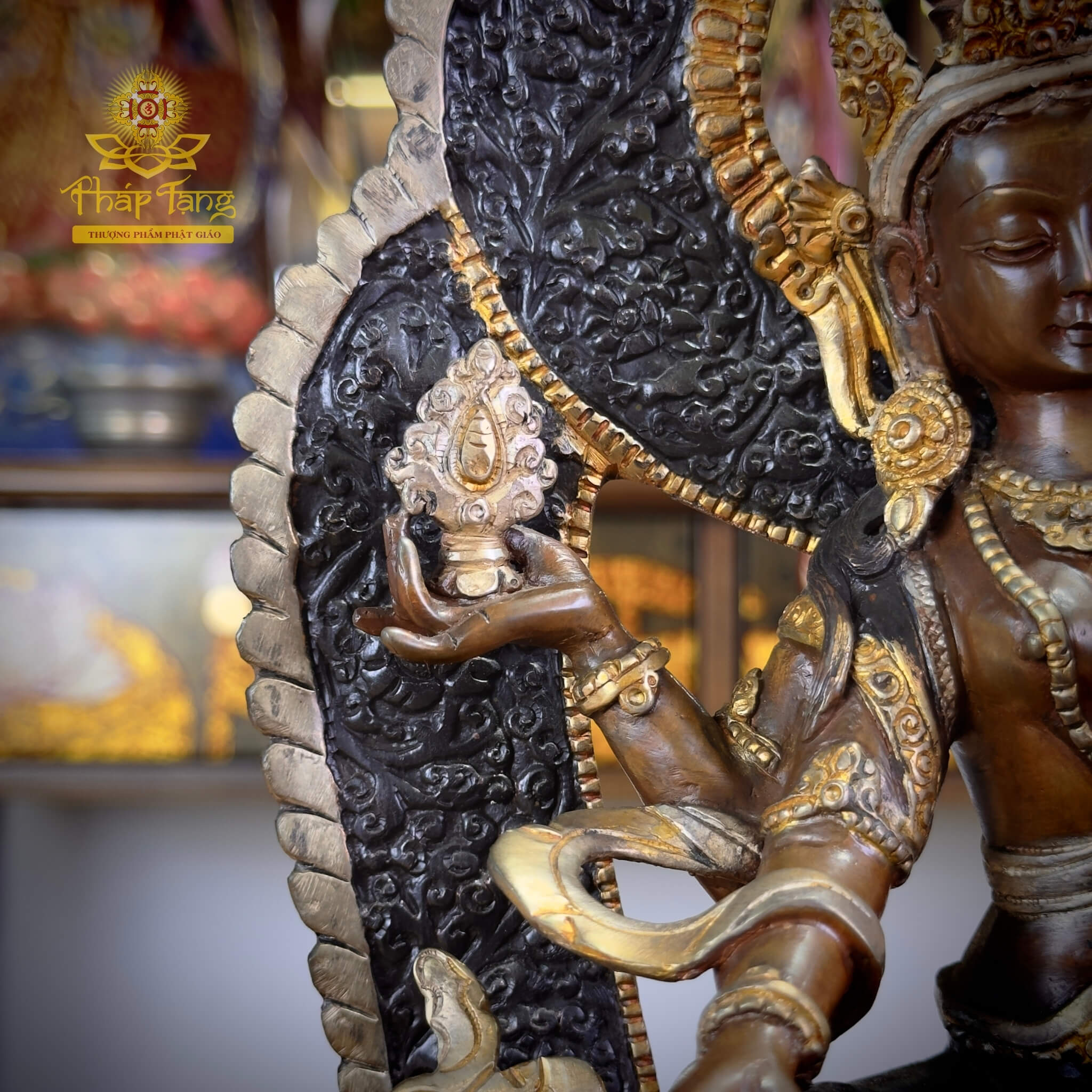 Thánh Tượng Cát Tường Thiên Nữ Bồ Tát Laskmi Đồng Nepal 32cm