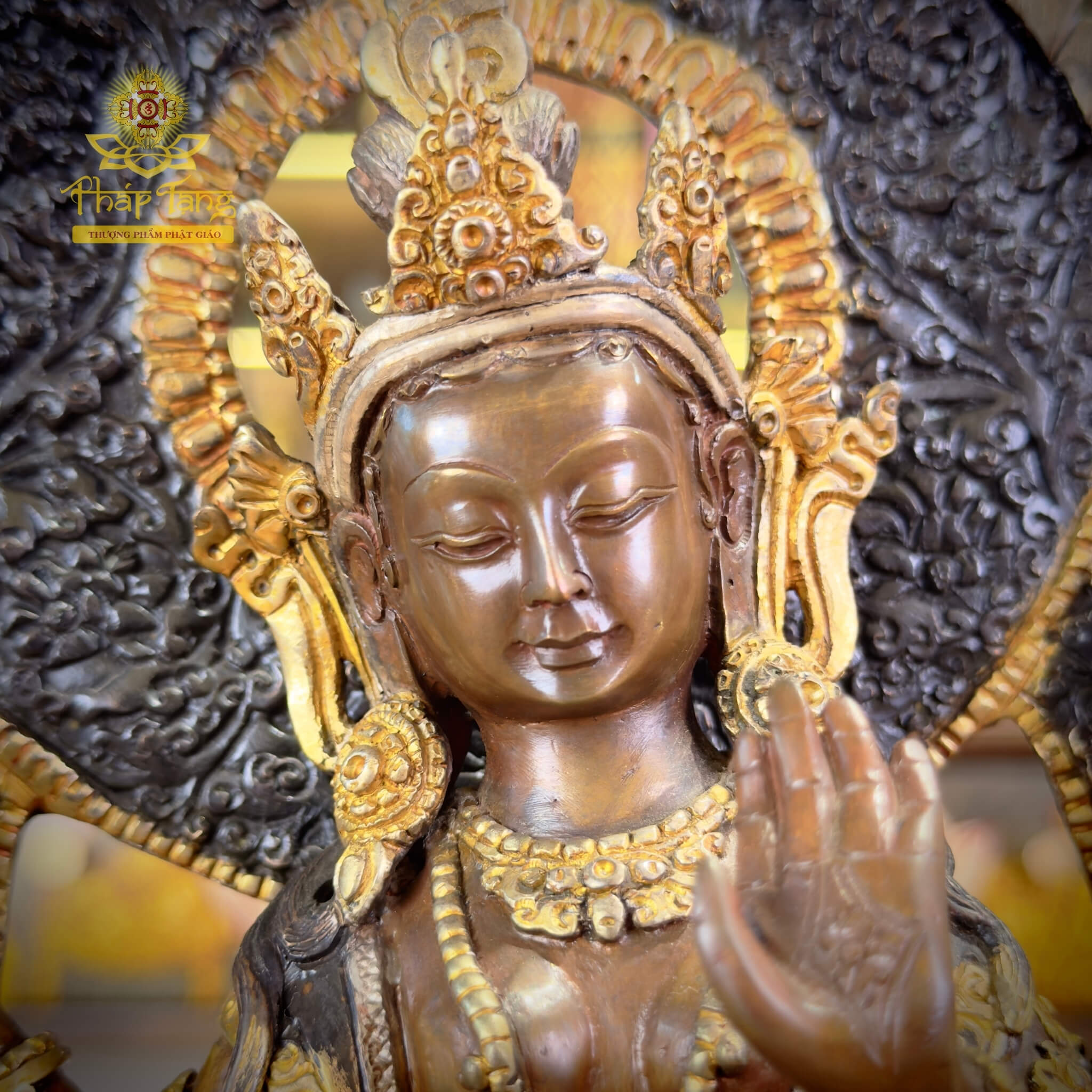 Thánh Tượng Cát Tường Thiên Nữ Bồ Tát Laskmi Đồng Nepal 32cm