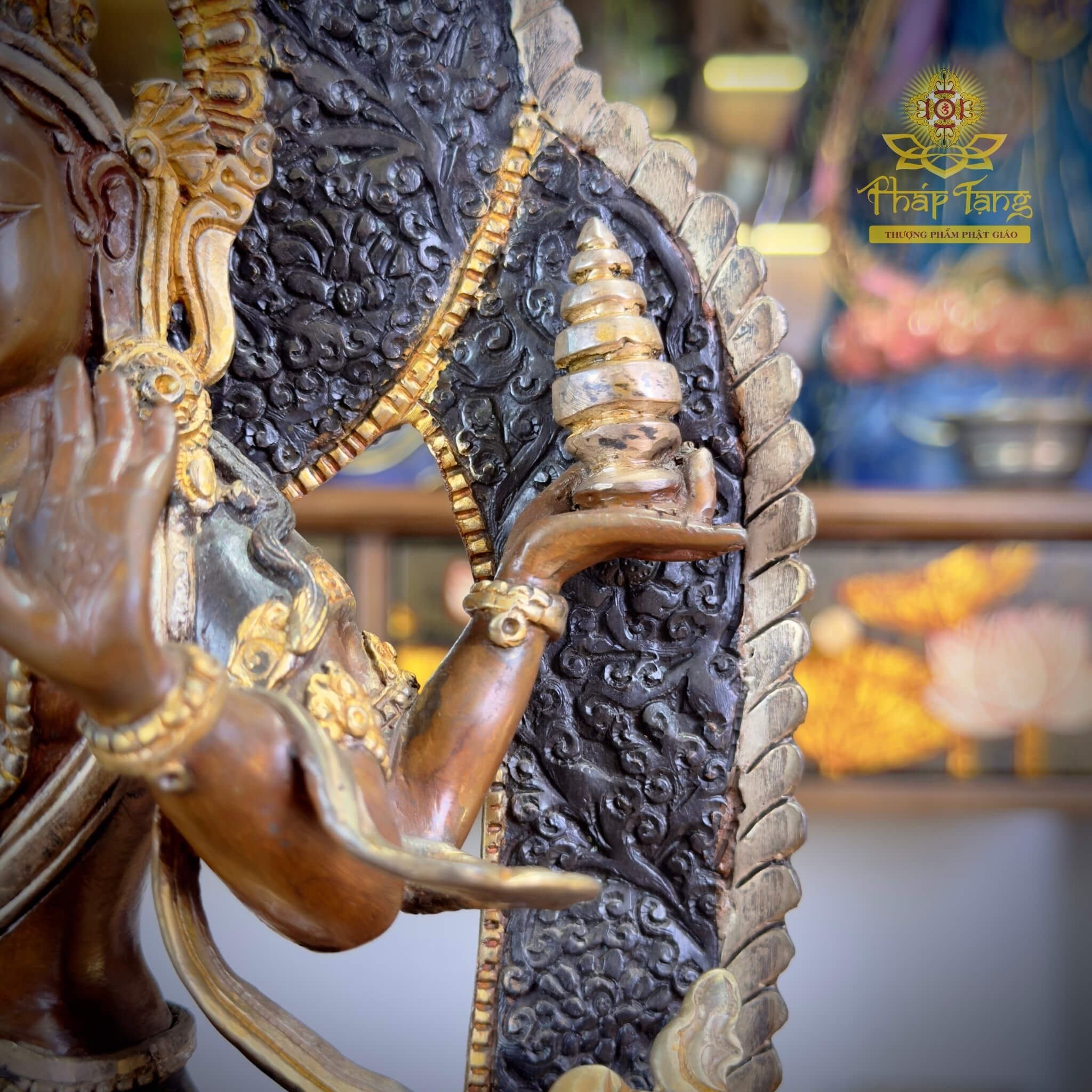 Thánh Tượng Cát Tường Thiên Nữ Bồ Tát Laskmi Đồng Nepal 32cm