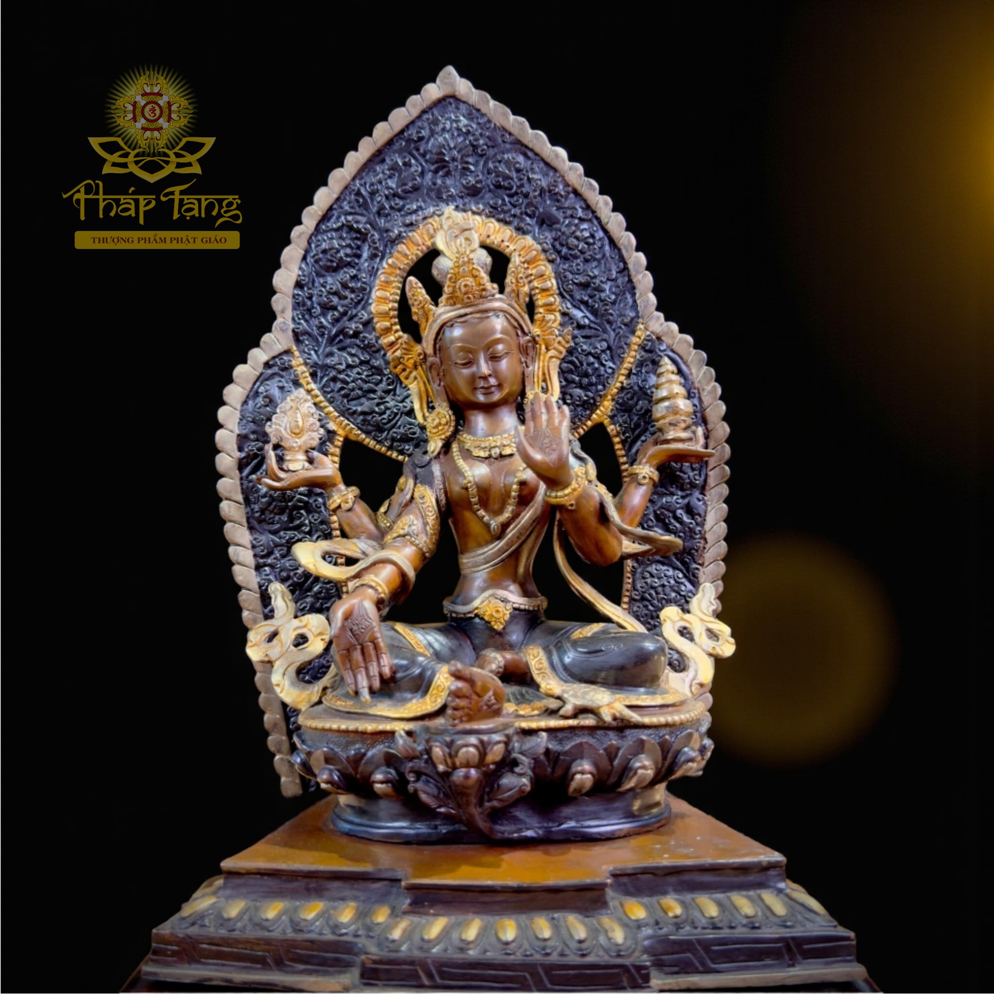 Thánh Tượng Cát Tường Thiên Nữ Bồ Tát (Lakshmi) Đồng Nepal 32cm